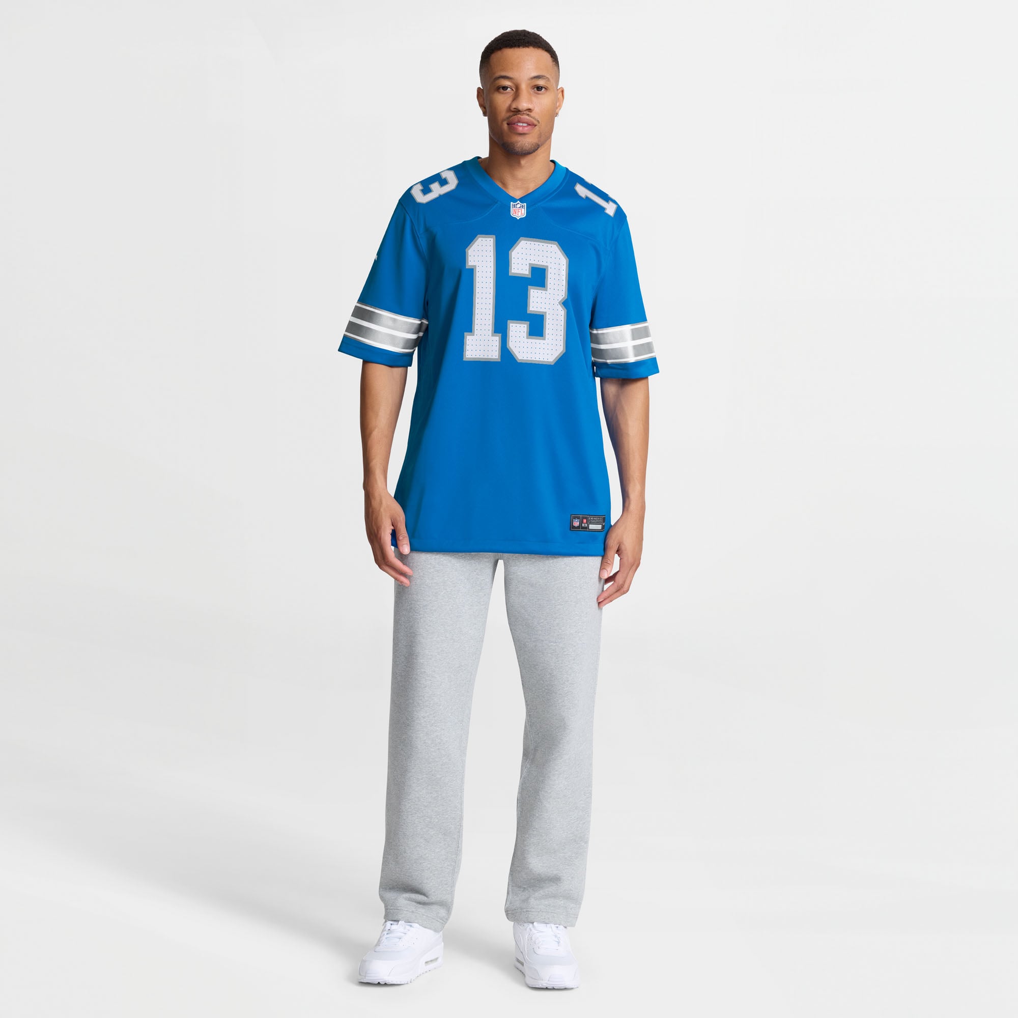 Maillot de match Nike Jackson Meeks bleu des Lions Détroit pour homme