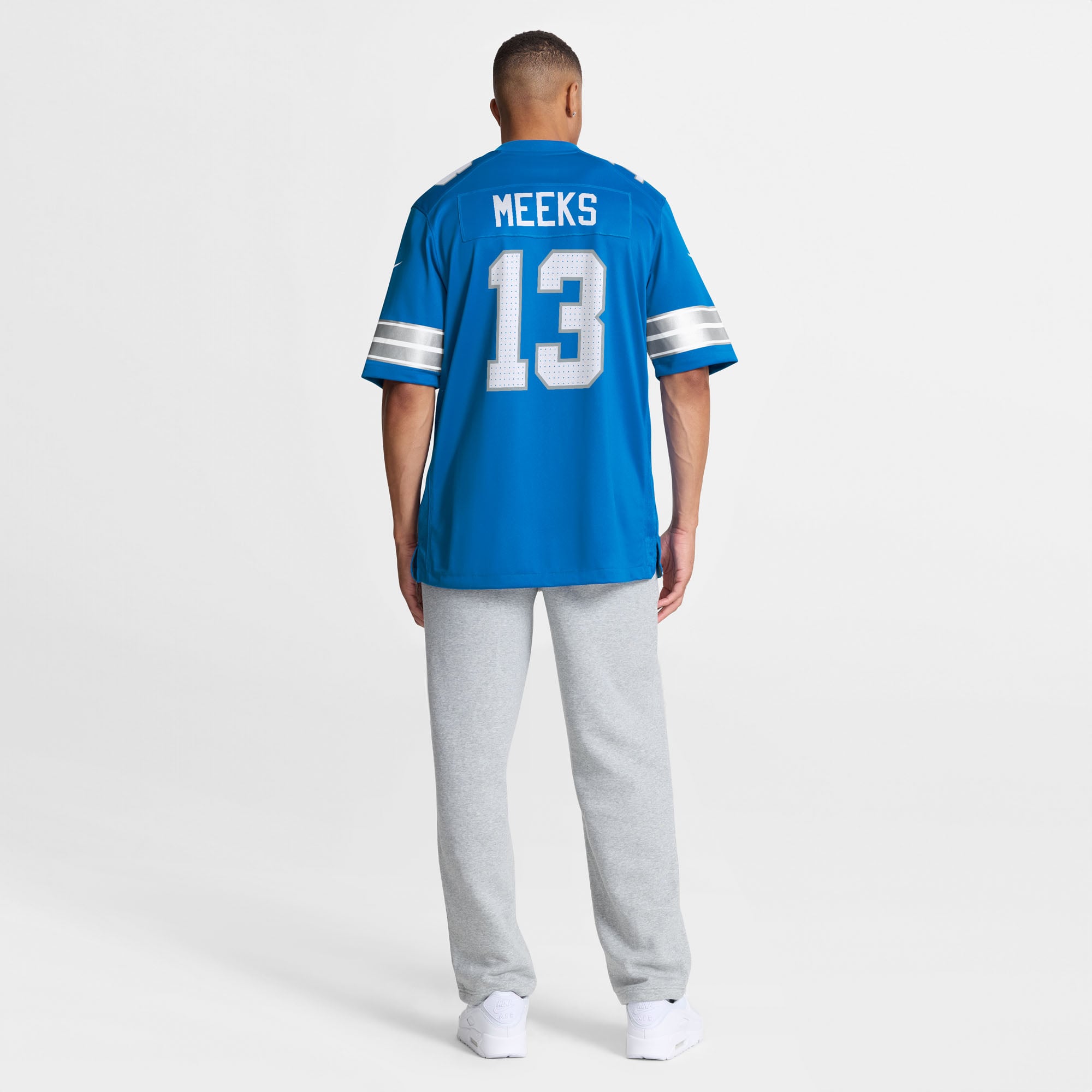 Maillot de match Nike Jackson Meeks bleu des Lions Détroit pour homme