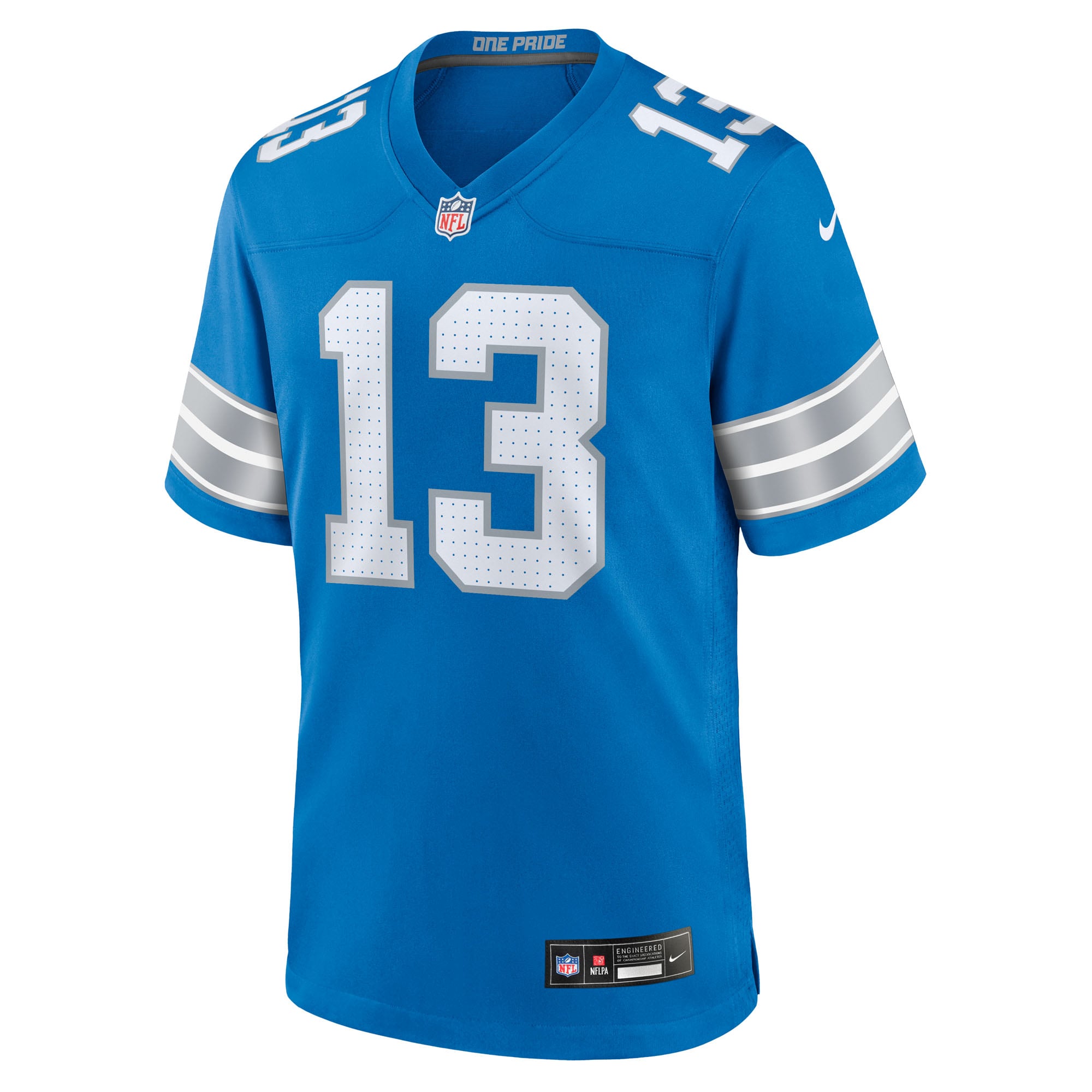 Maillot de match Nike Jackson Meeks bleu des Lions Détroit pour homme