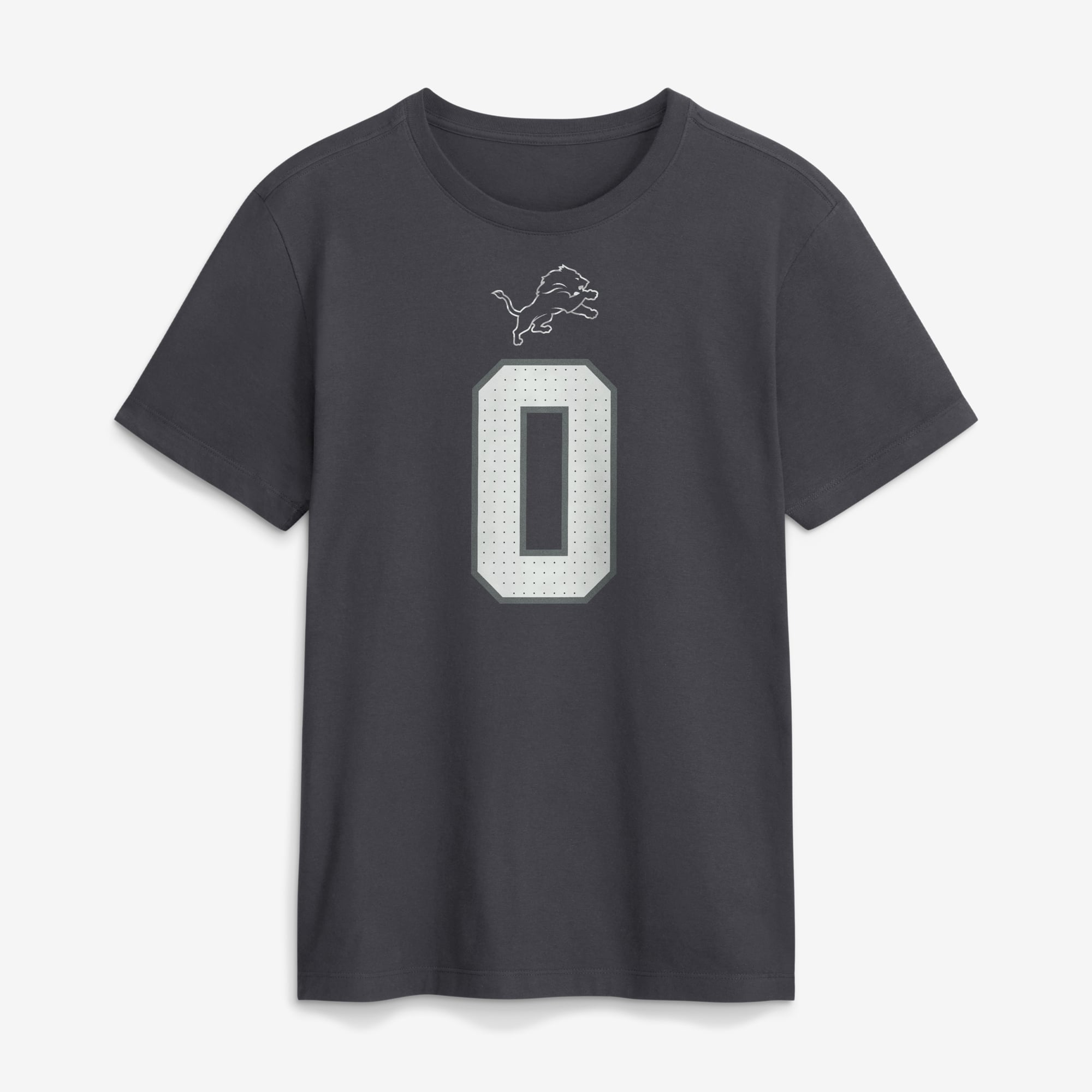 T-shirt Nike Jahmyr Gibbs anthracite Detroit Lions pour homme, avec nom et numéro