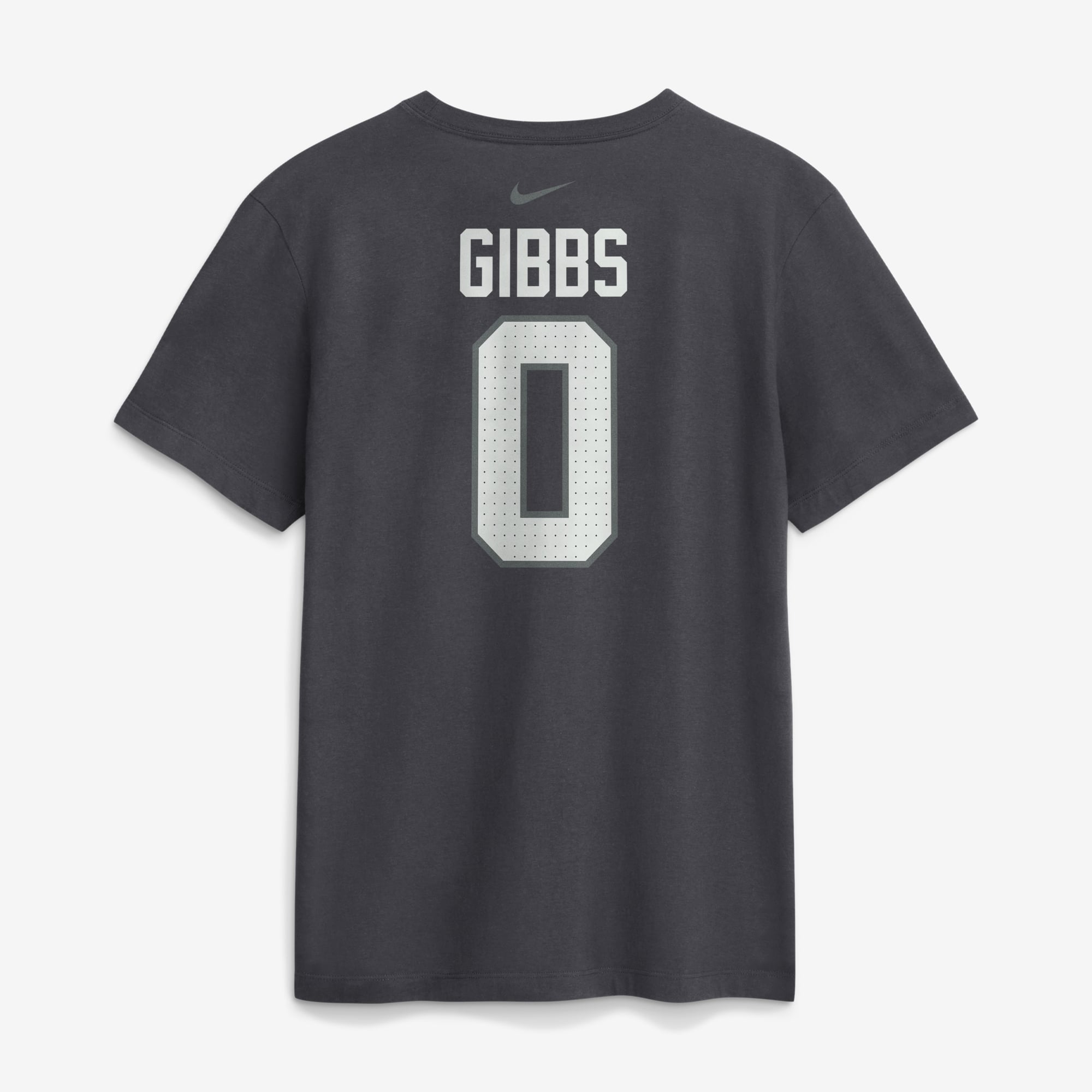 T-shirt Nike Jahmyr Gibbs anthracite Detroit Lions pour homme, avec nom et numéro