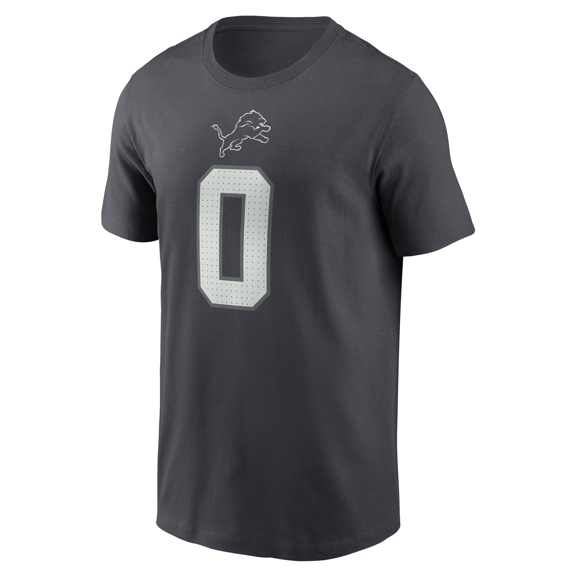 T-shirt Nike Jahmyr Gibbs anthracite Detroit Lions pour homme, avec nom et numéro