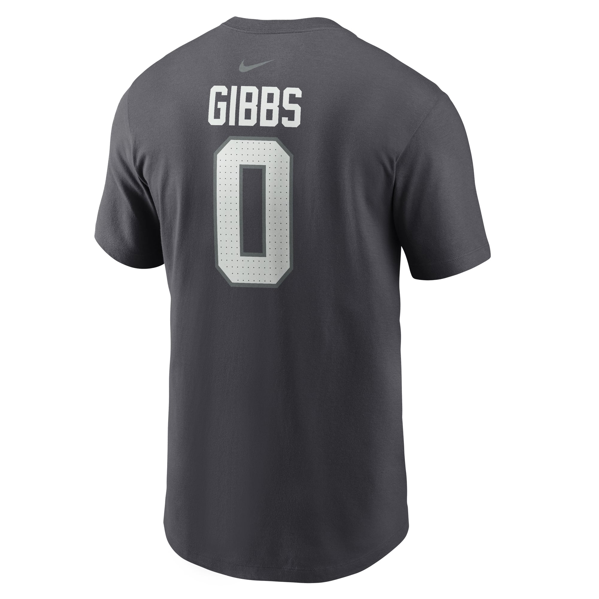 T-shirt Nike Jahmyr Gibbs anthracite Detroit Lions pour homme, avec nom et numéro