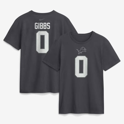 Jahmyr Gibbs Detroit Lions Nike Name & Number T-Shirt - Anthracite