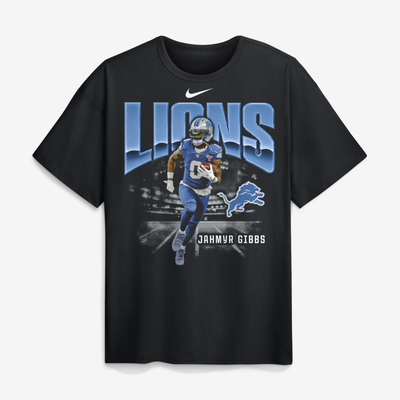 Jahmyr Gibbs Detroit Lions Nike Player Graphic Max90 T-Shirt - Black