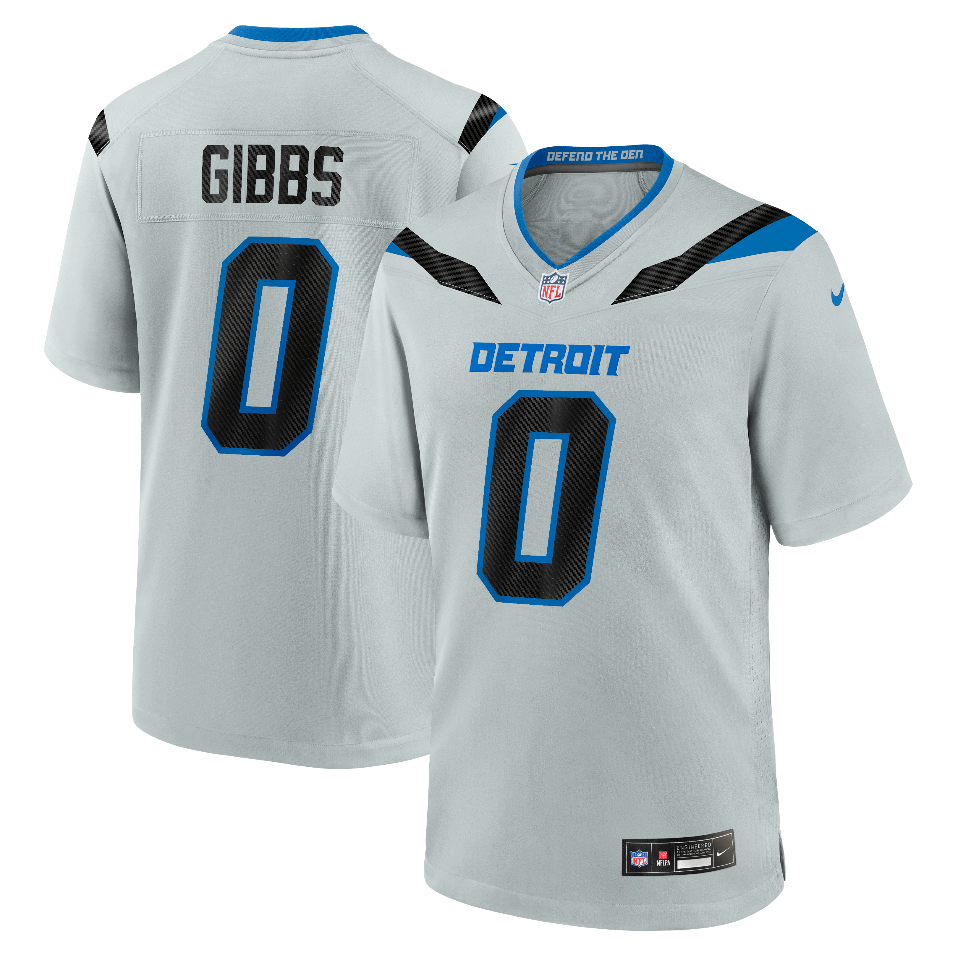 Men's Nike Jahmyr Gibbs Silver Detroit Lions 2026 Rivalries Collection Game Jersey