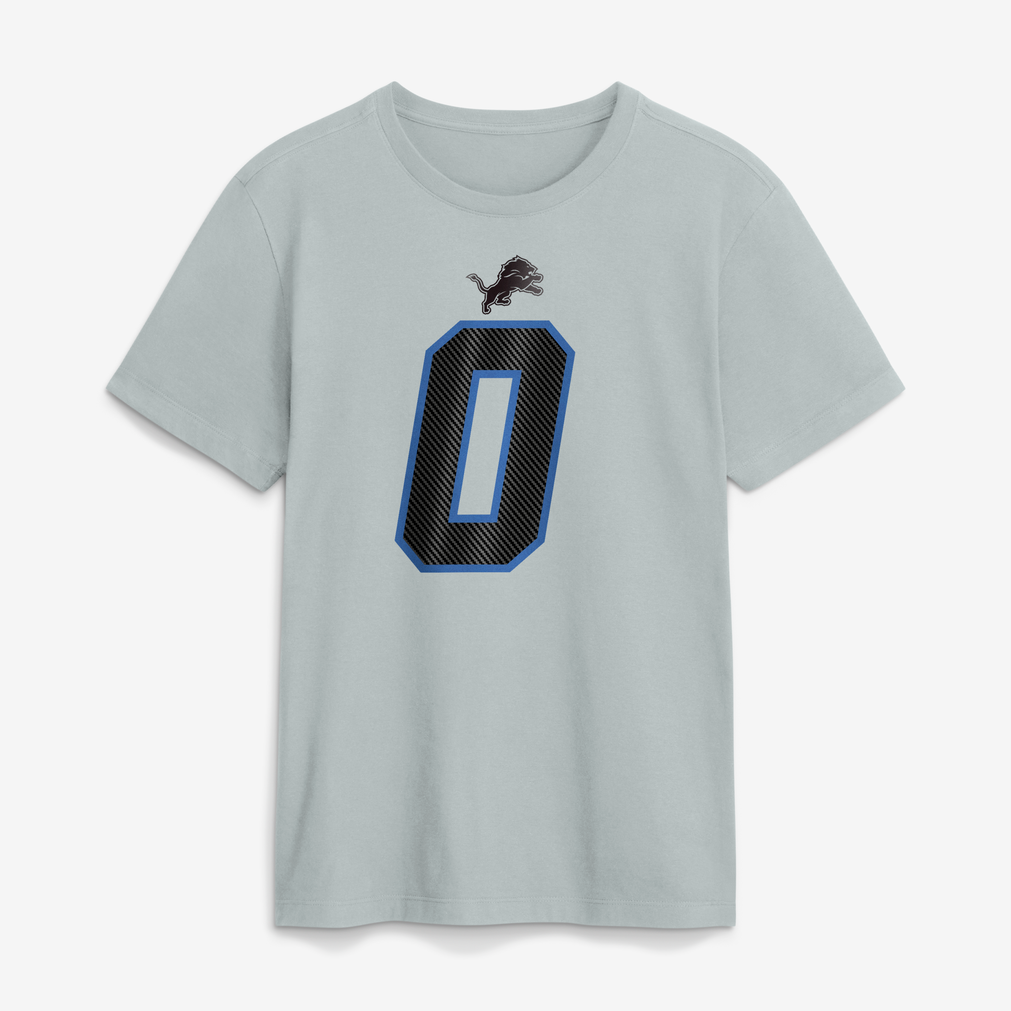 Men's Nike Jahmyr Gibbs Silver Detroit Lions 2026 Rivalries Collection Player Name & Number T-Shirt