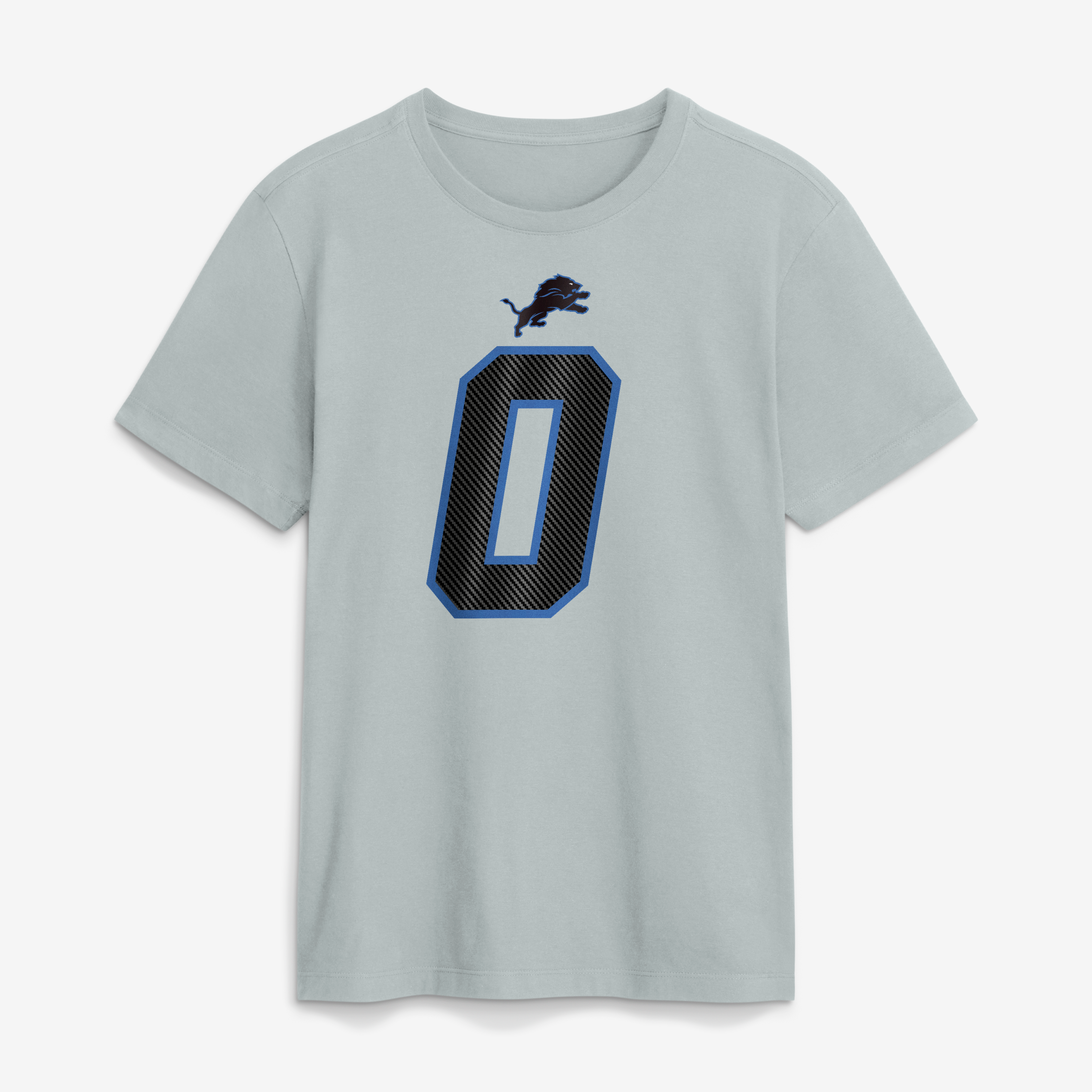 Men's Nike Jahmyr Gibbs Silver Detroit Lions 2026 Rivalries Collection Player Name & Number T-Shirt
