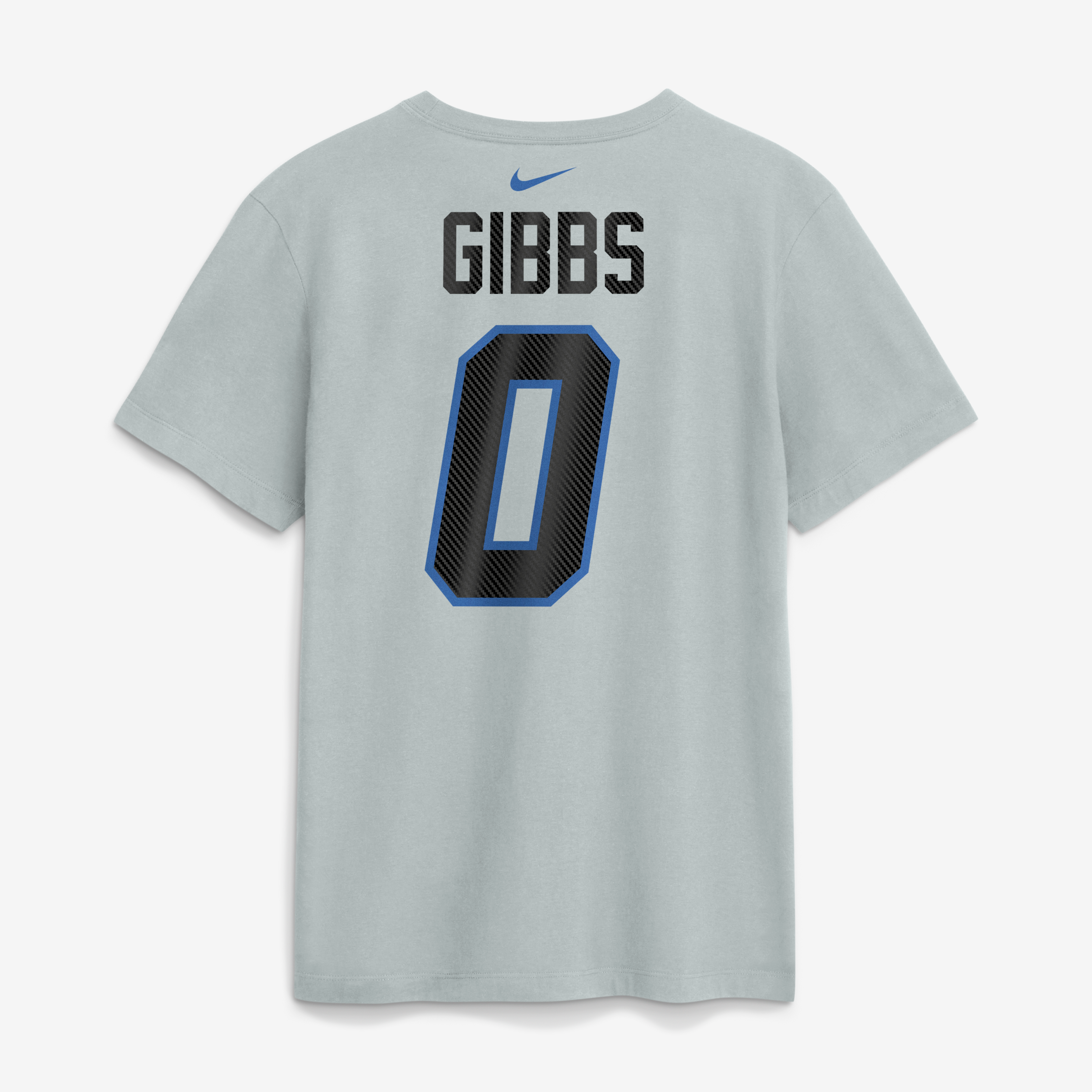 Men's Nike Jahmyr Gibbs Silver Detroit Lions 2026 Rivalries Collection Player Name & Number T-Shirt