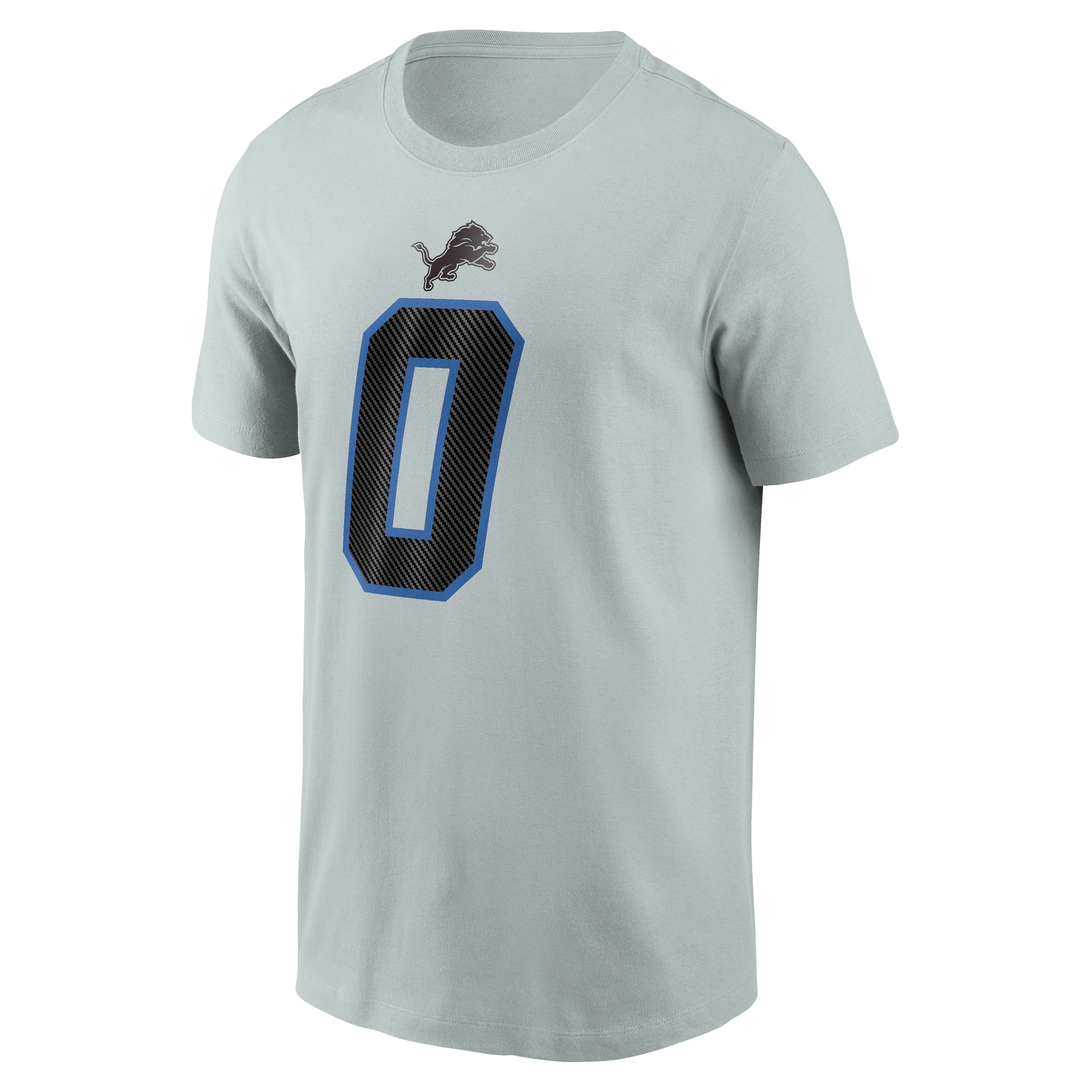 Men's Nike Jahmyr Gibbs Silver Detroit Lions 2026 Rivalries Collection Player Name & Number T-Shirt