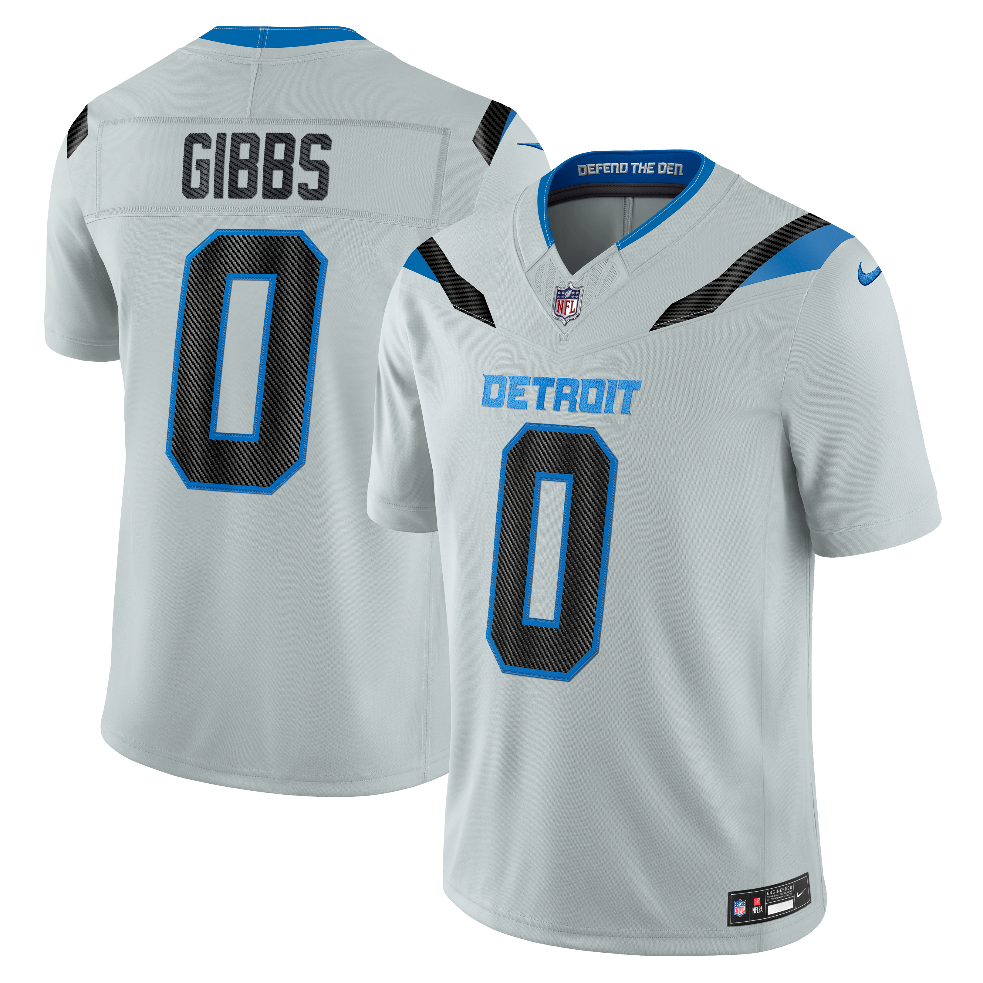 Men's Nike Jahmyr Gibbs Silver Detroit Lions 2026 Rivalries Collection Stitched Limited Jersey