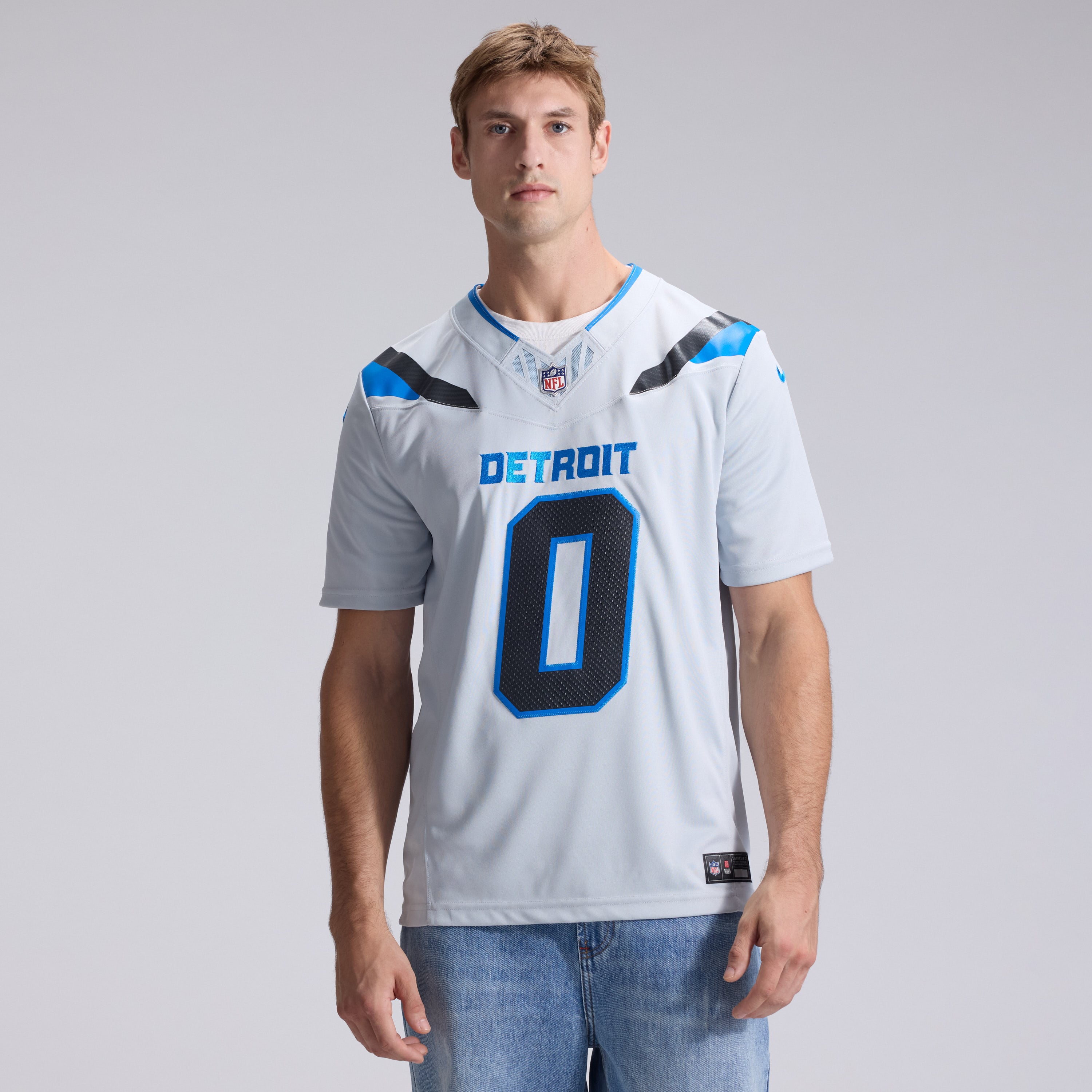 Men's Nike Jahmyr Gibbs Silver Detroit Lions 2026 Rivalries Collection Stitched Limited Jersey