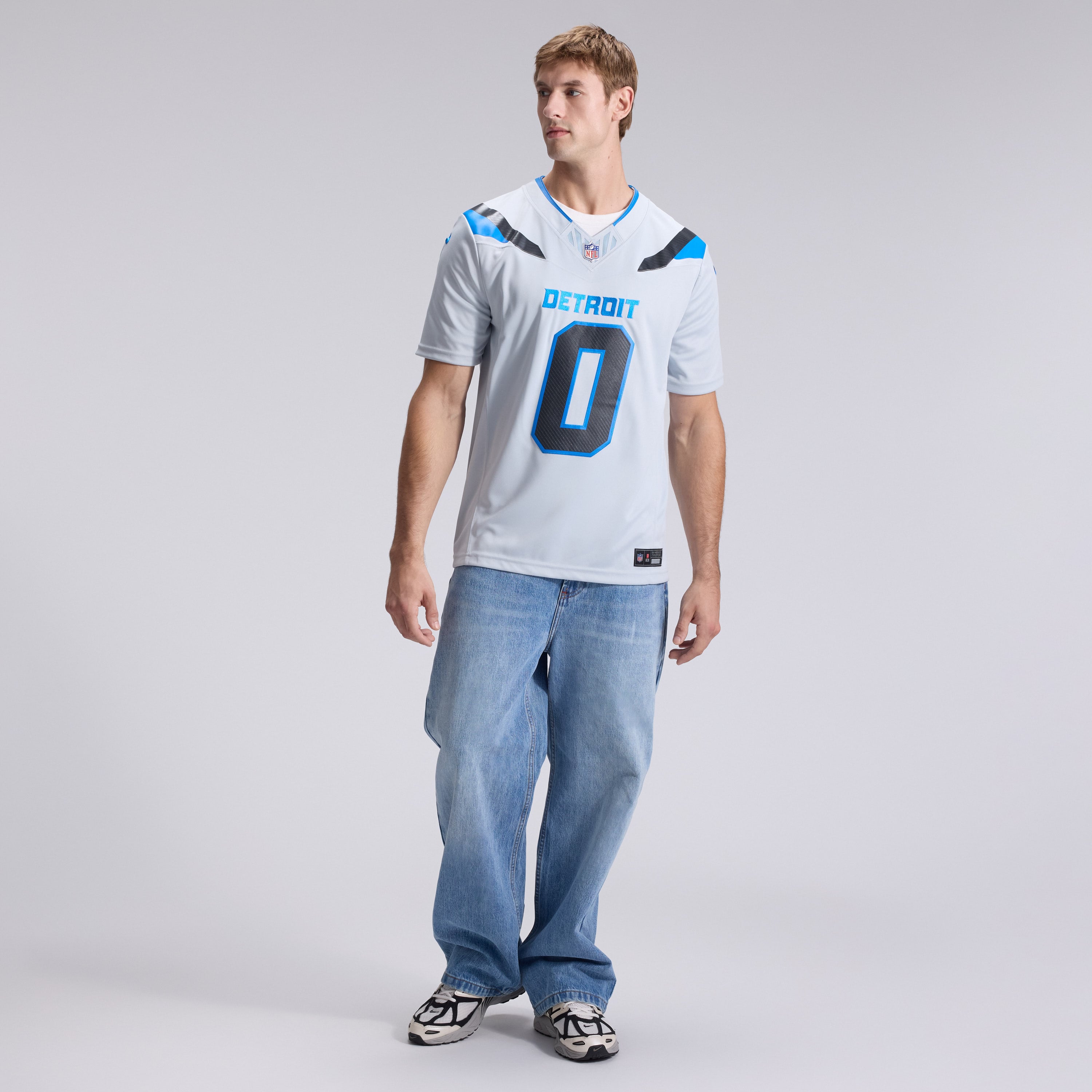 Men's Nike Jahmyr Gibbs Silver Detroit Lions 2026 Rivalries Collection Stitched Limited Jersey