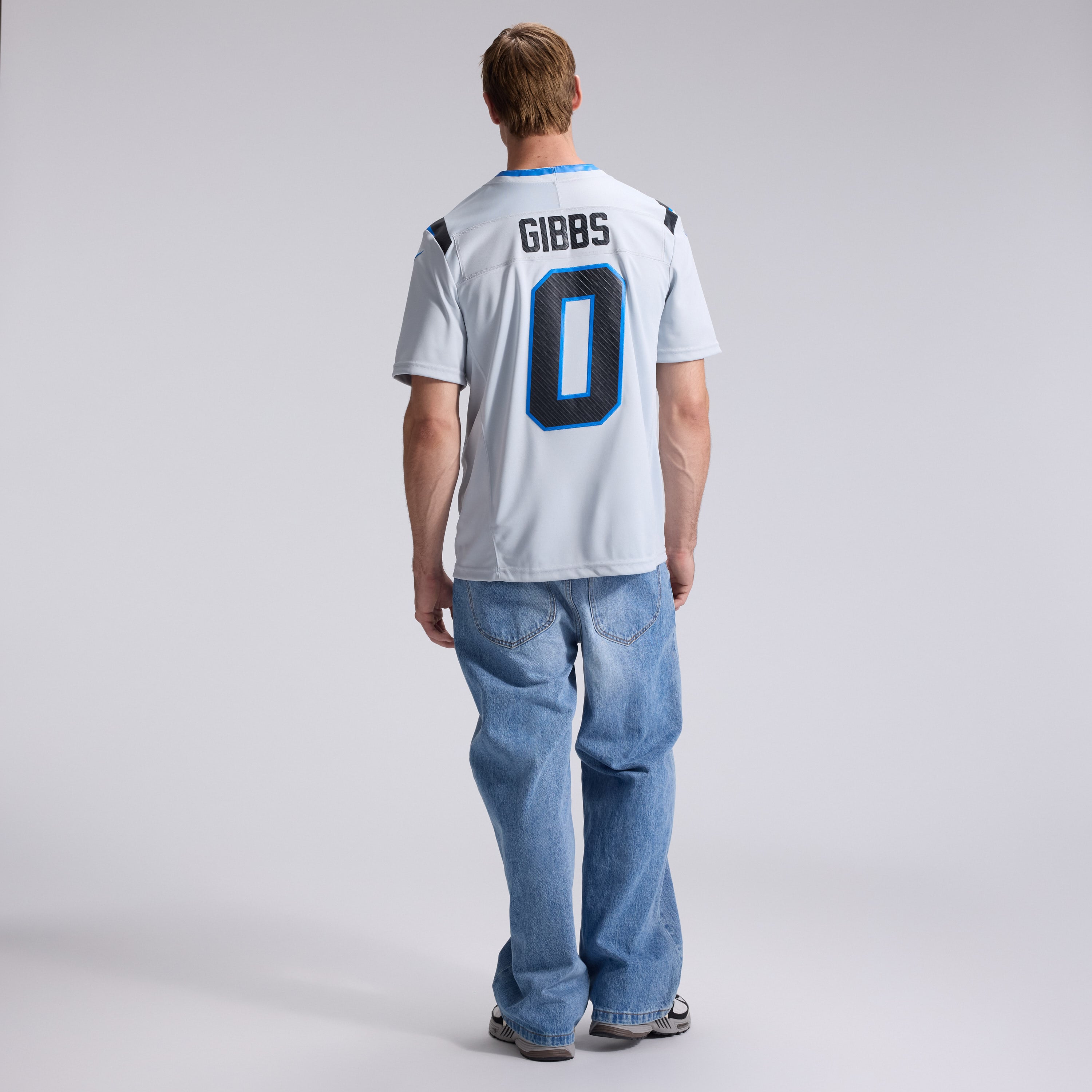 Men's Nike Jahmyr Gibbs Silver Detroit Lions 2026 Rivalries Collection Stitched Limited Jersey