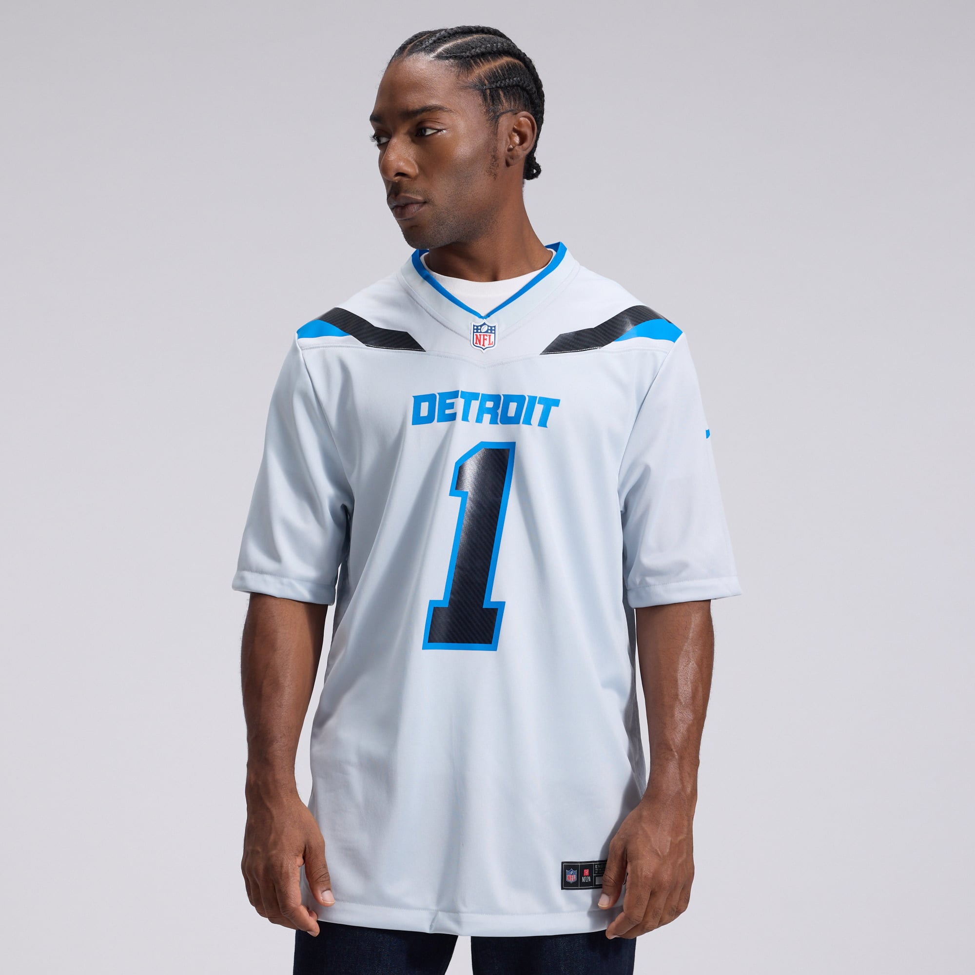 Men's Nike Jameson Williams Silver Detroit Lions 2026 Rivalries Collection Game Jersey