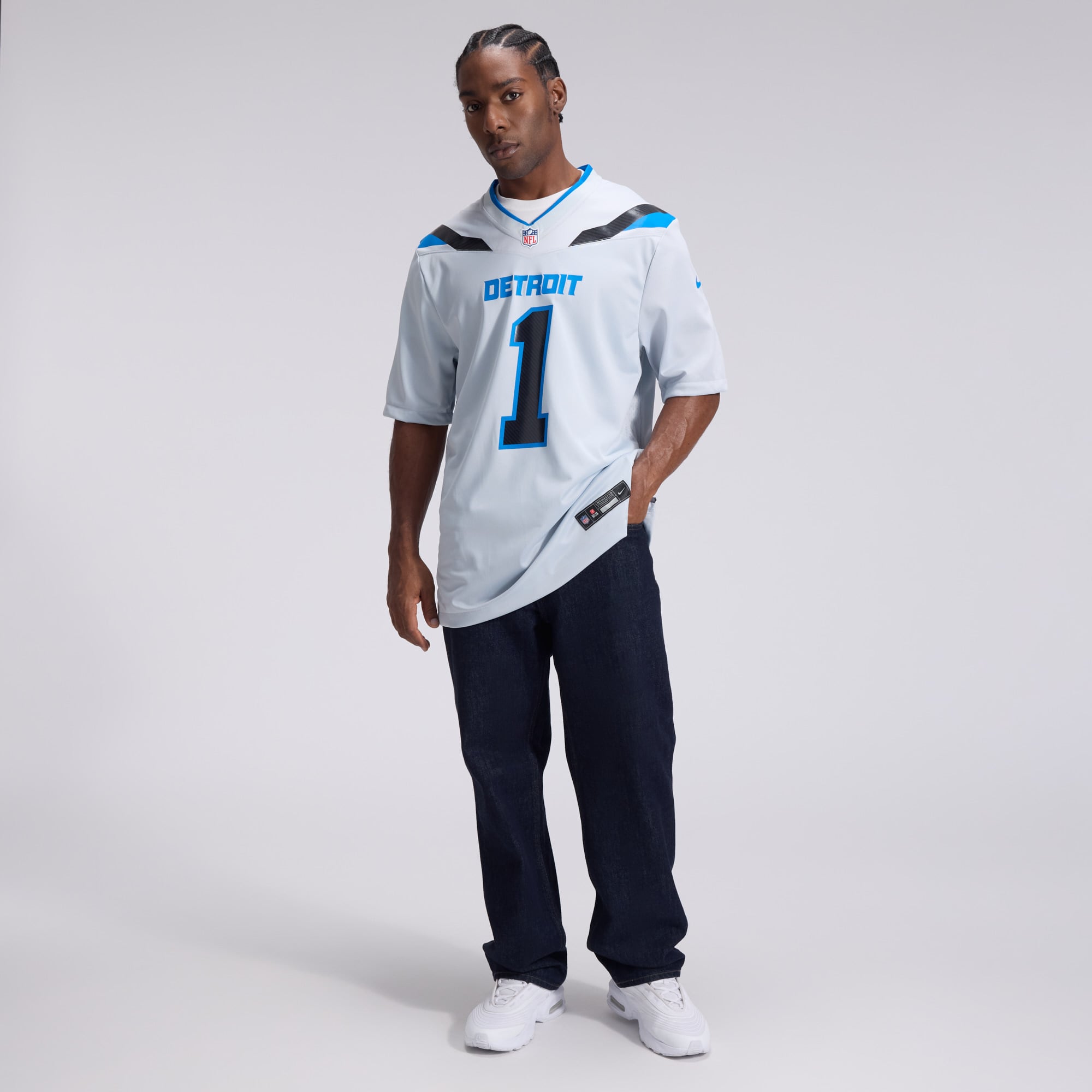 Men's Nike Jameson Williams Silver Detroit Lions 2026 Rivalries Collection Game Jersey