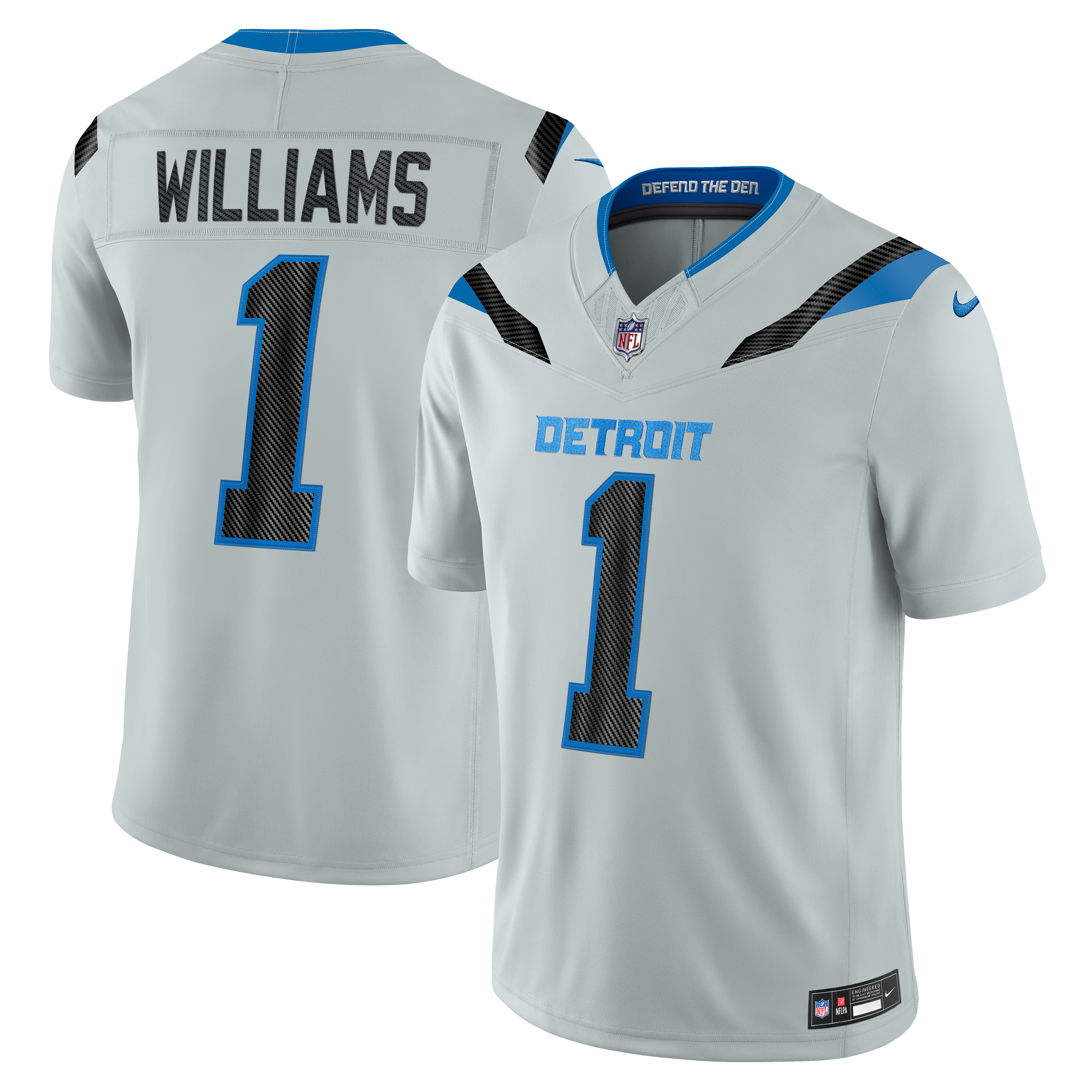 Men's Nike Jameson Williams Silver Detroit Lions 2026 Rivalries Collection Stitched Limited Jersey