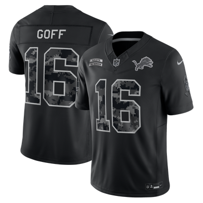 Jared Goff Detroit Lions Nike 2026 Salute to Service Stitched Limited Jersey - Black
