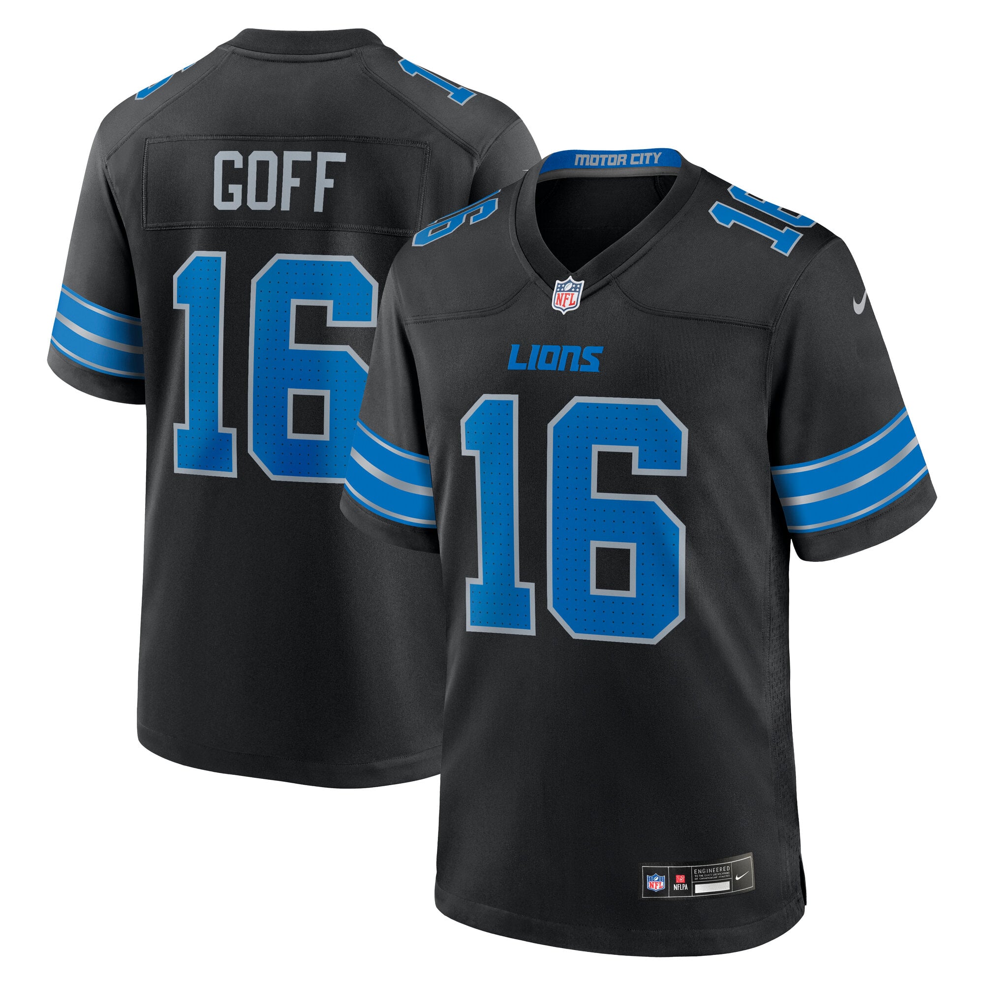 Men's Nike Jared Goff Black Detroit Lions Alternate Game Jersey
