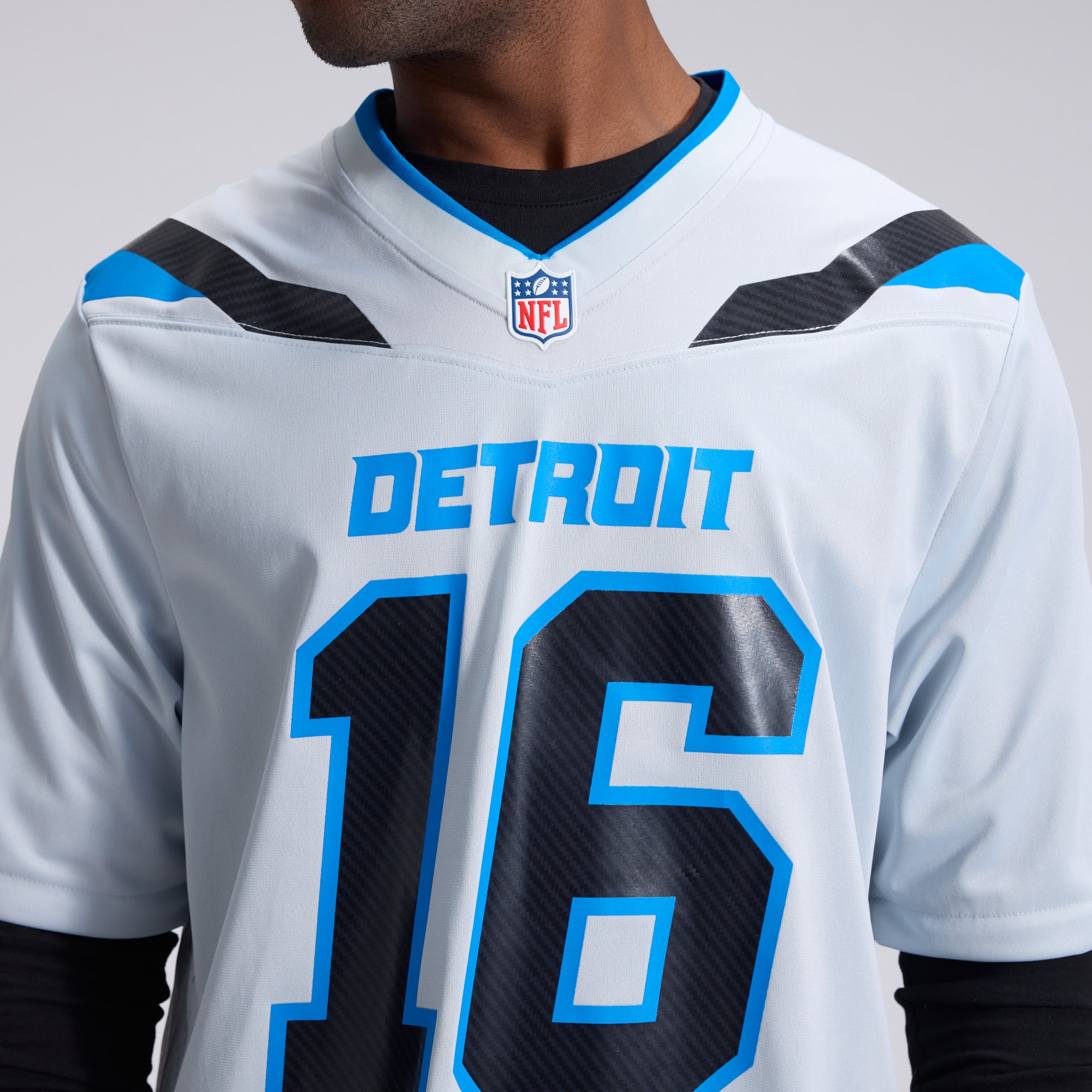Men's Nike Jared Goff Silver Detroit Lions 2026 Rivalries Collection Game Jersey