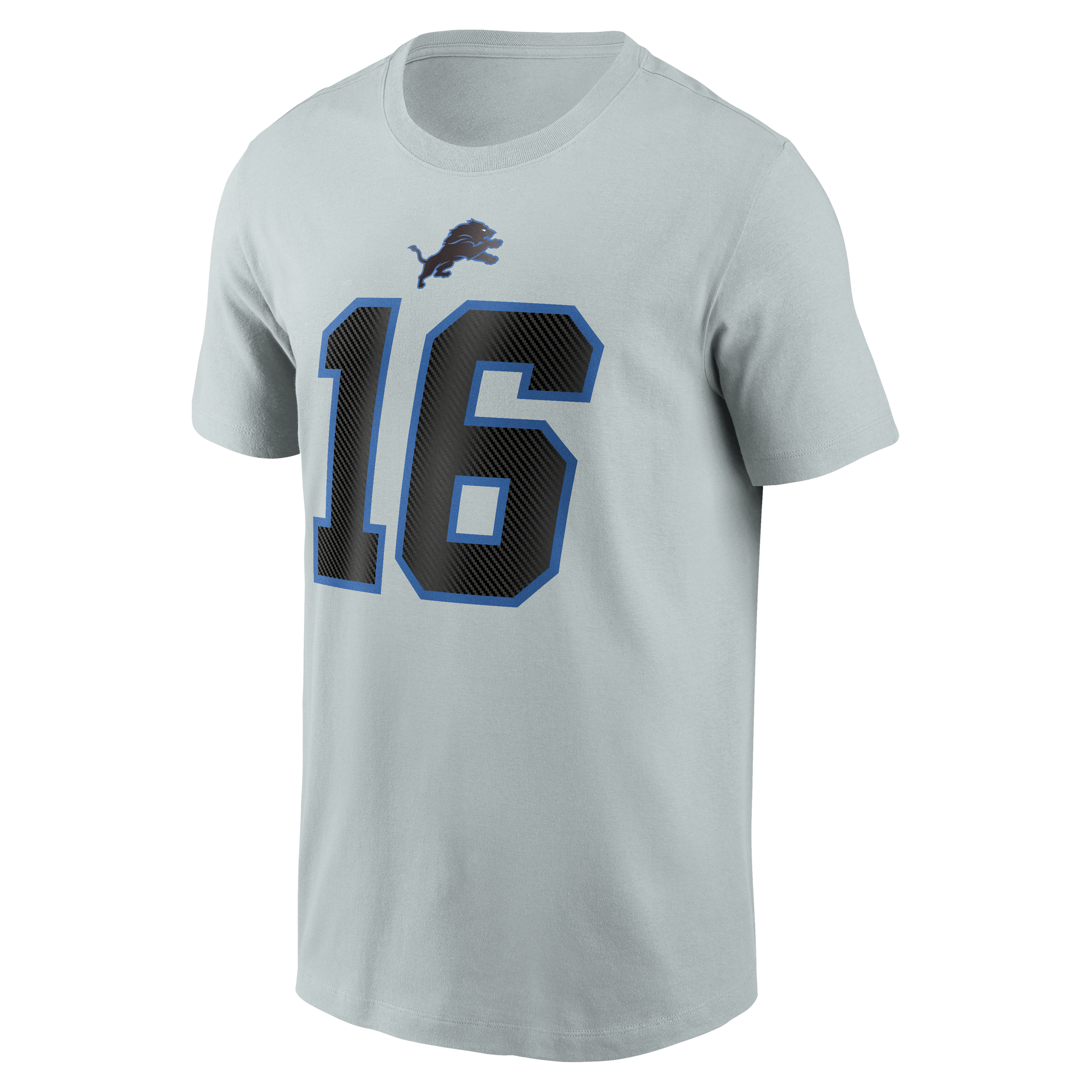 Men's Nike Jared Goff Silver Detroit Lions 2026 Rivalries Collection Player Name & Number T-Shirt