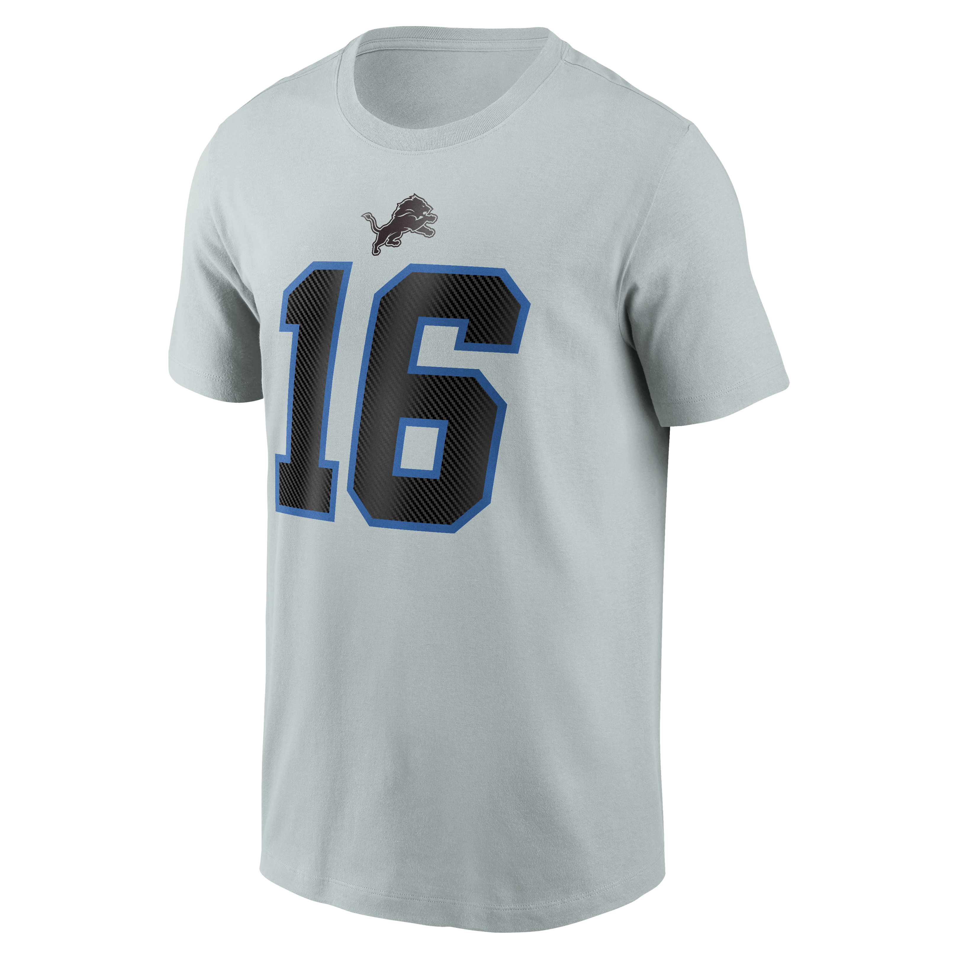 Men's Nike Jared Goff Silver Detroit Lions 2026 Rivalries Collection Player Name & Number T-Shirt