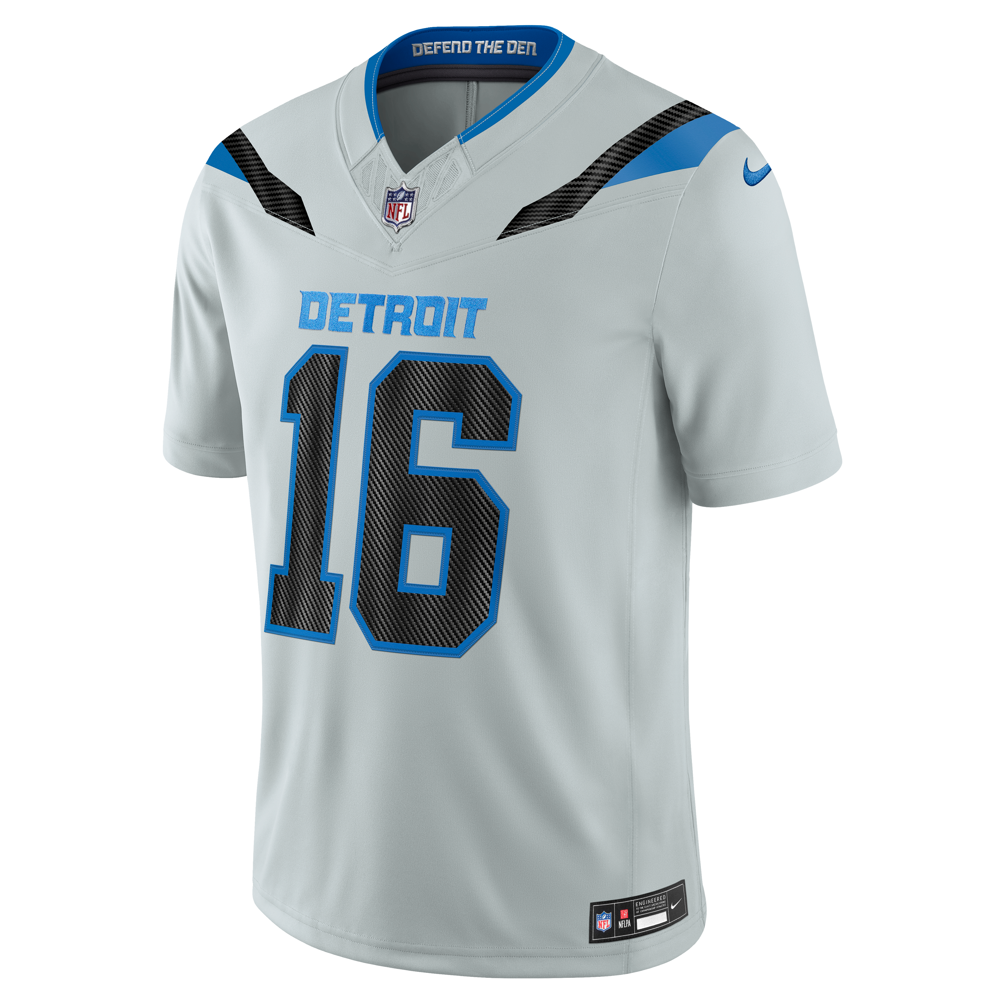 Men's Nike Jared Goff Silver Detroit Lions 2026 Rivalries Collection Stitched Limited Jersey