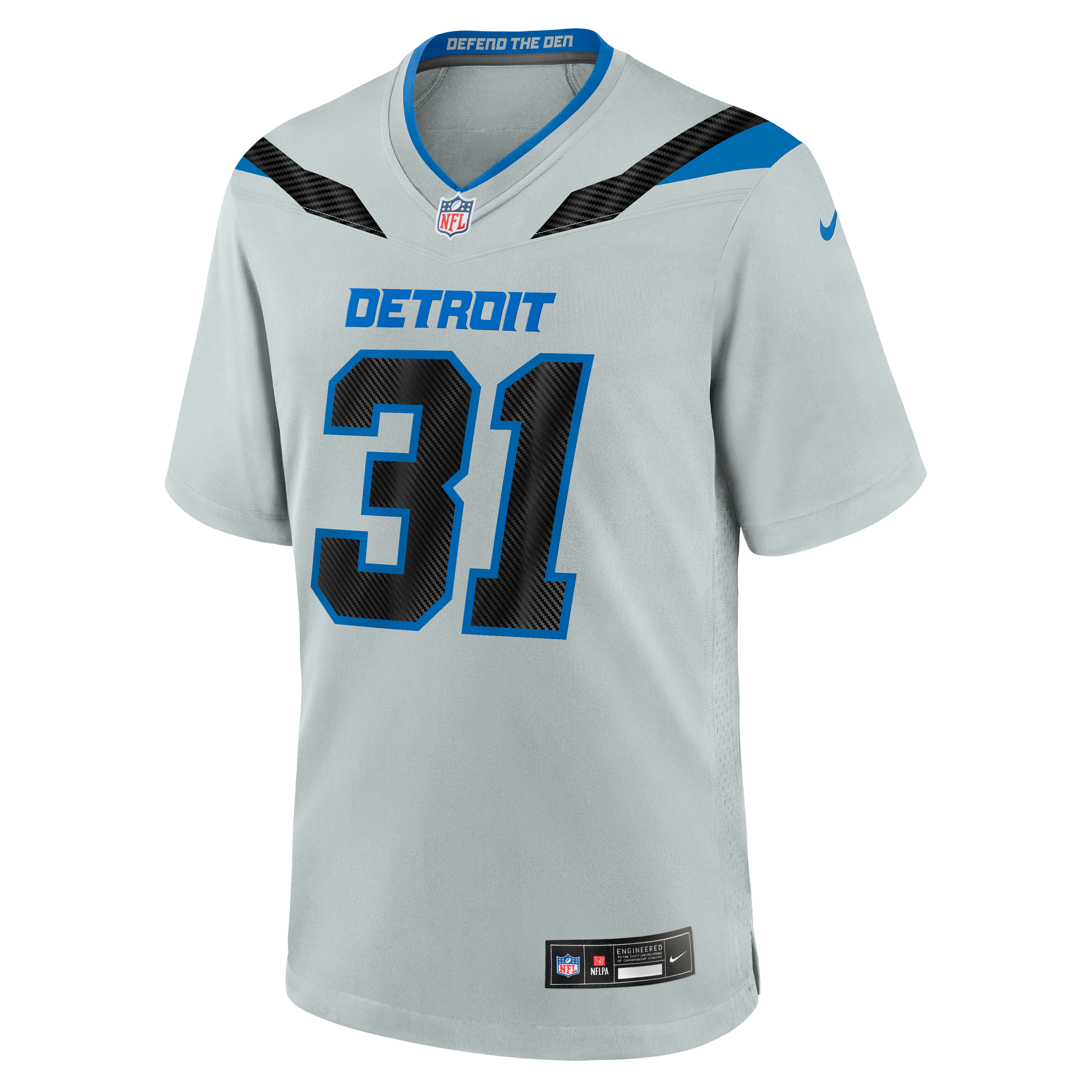 Men's Nike Kerby Joseph Silver Detroit Lions 2026 Rivalries Collection Game Jersey