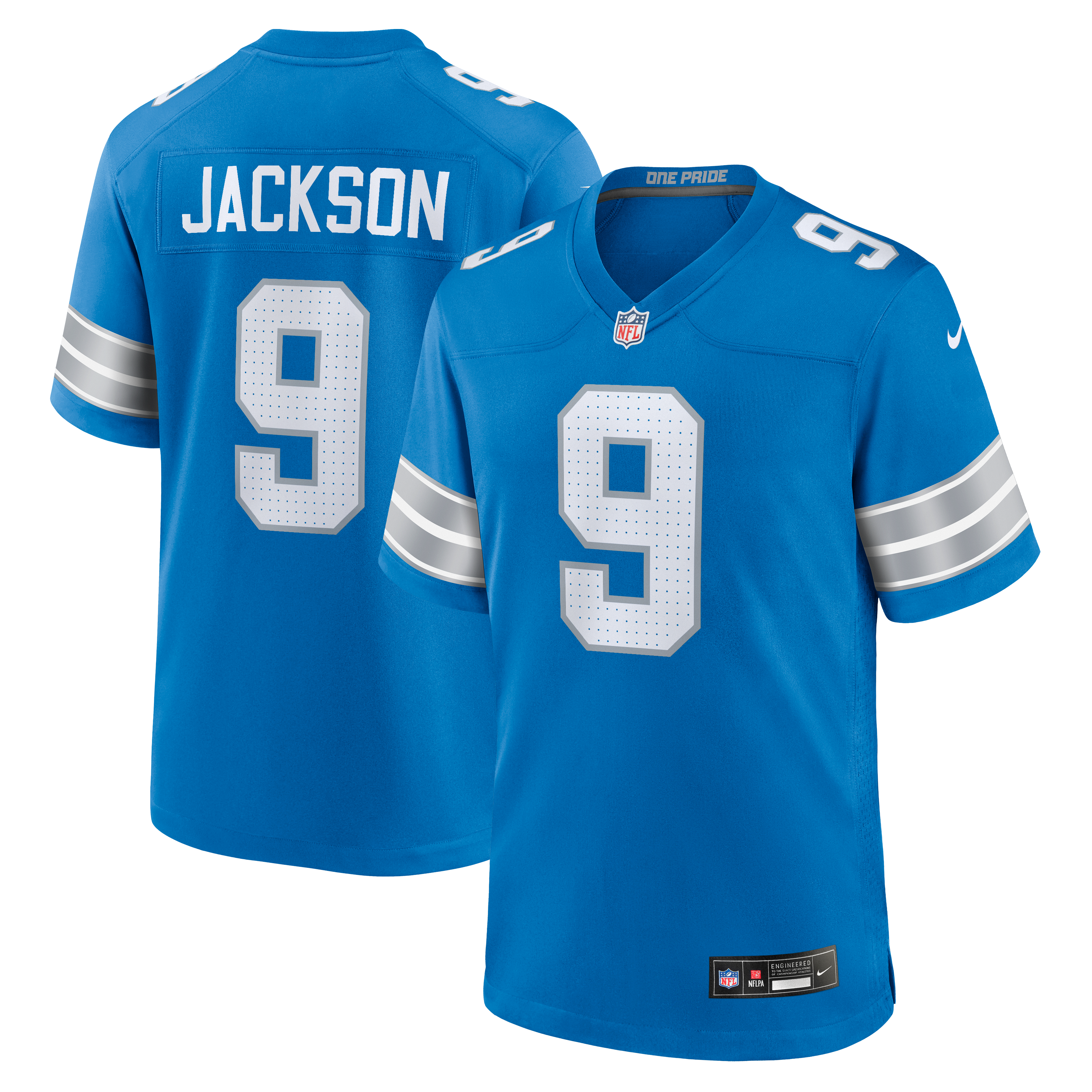 Men's Nike Lucky Jackson Blue Detroit Lions Team Game Jersey