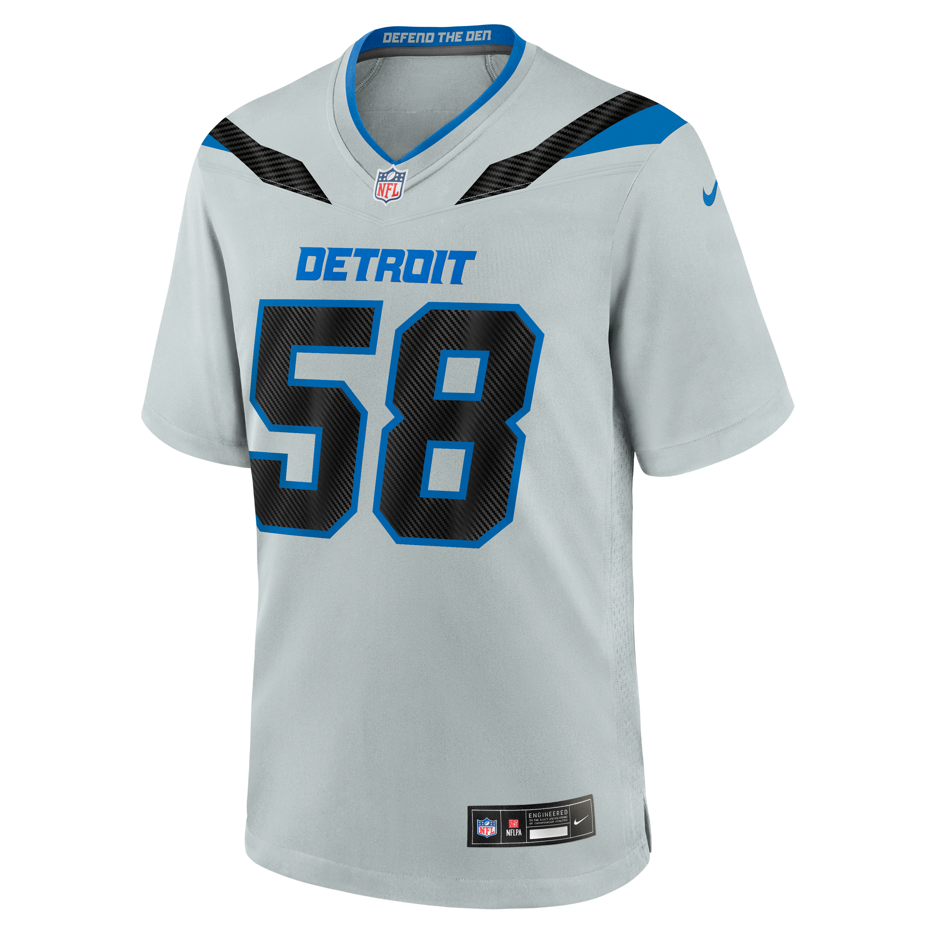 Men's Nike Penei Sewell Silver Detroit Lions 2026 Rivalries Collection Game Jersey