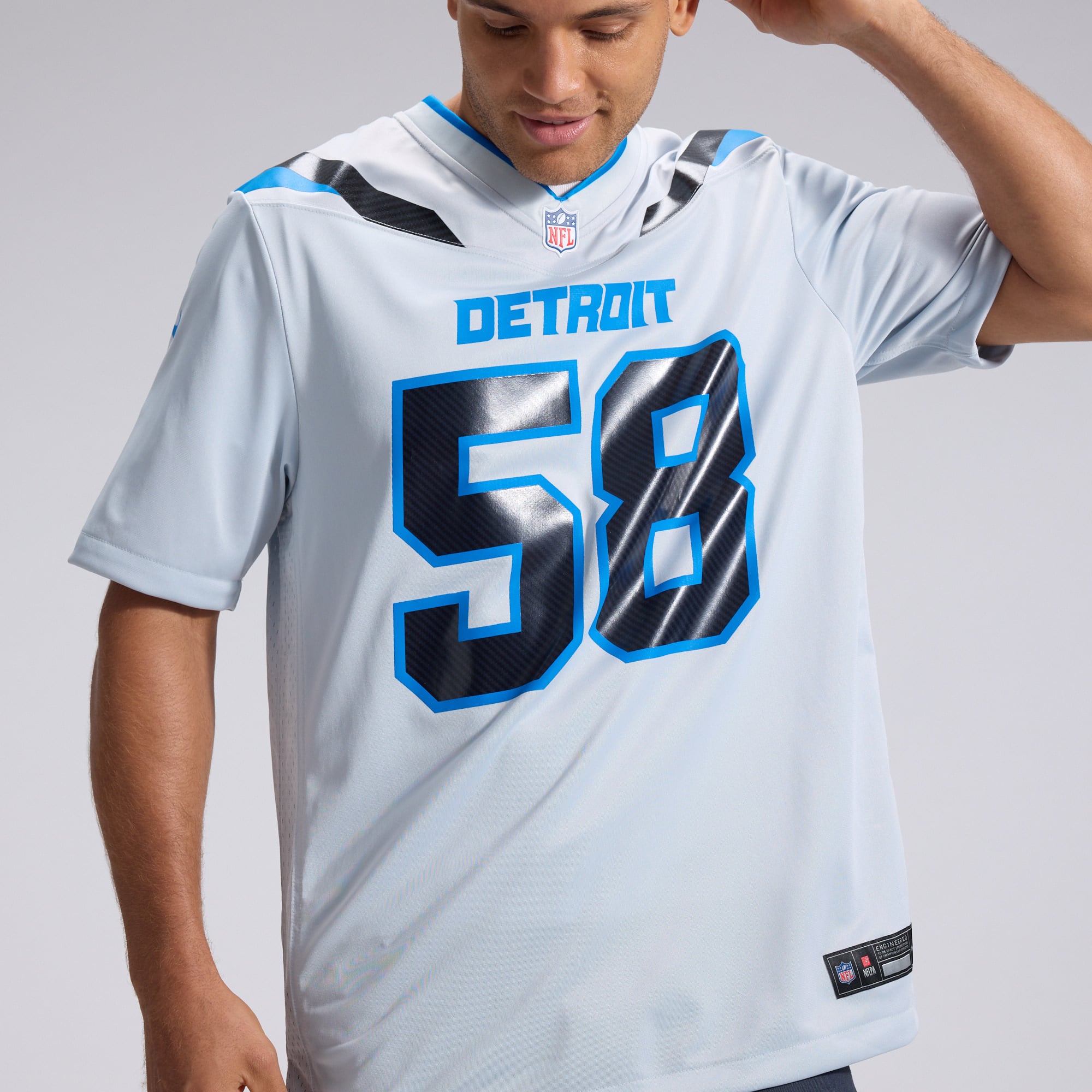 Men's Nike Penei Sewell Silver Detroit Lions 2026 Rivalries Collection Game Jersey