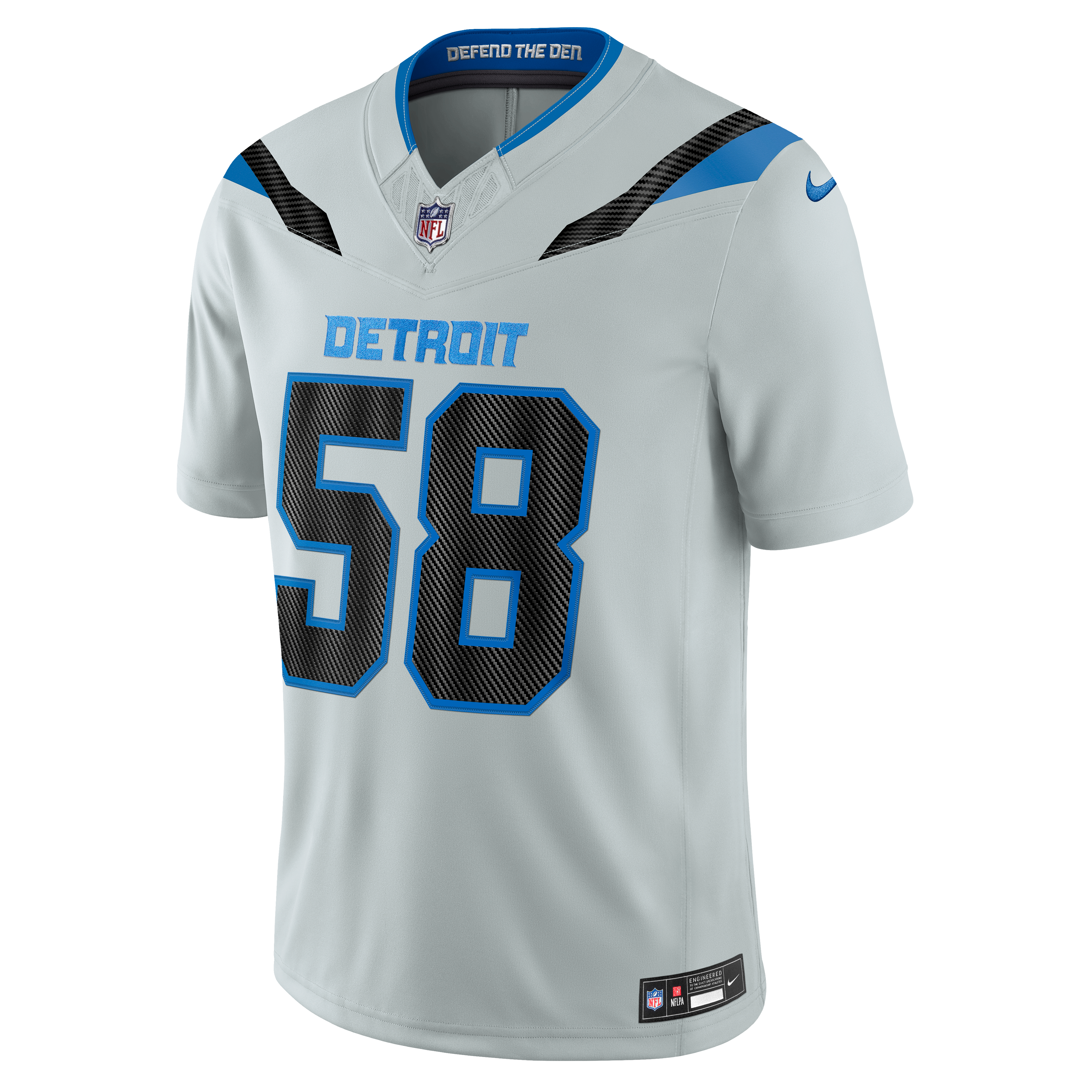 Men's Nike Penei Sewell Silver Detroit Lions 2026 Rivalries Collection Stitched Limited Jersey