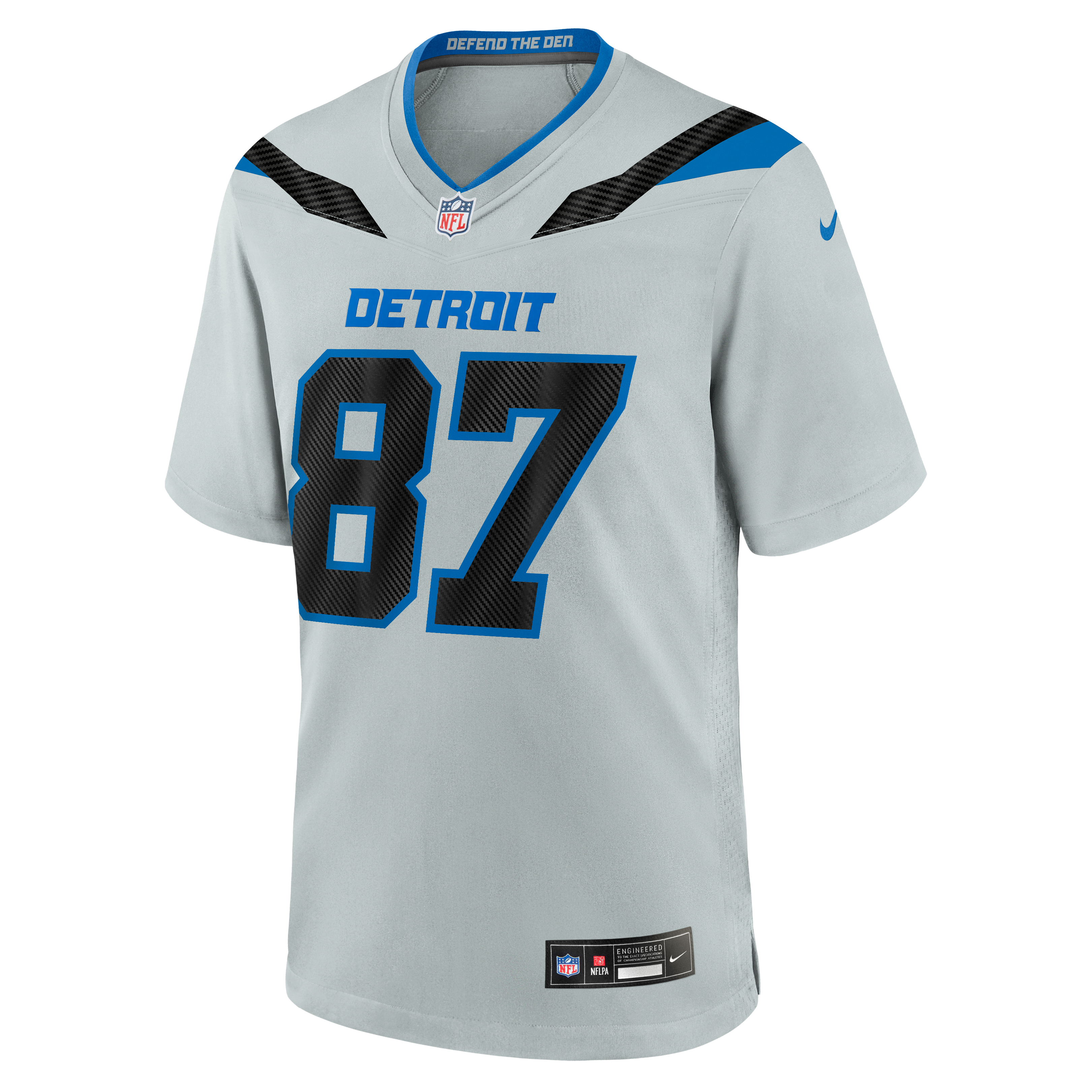 Men's Nike Sam LaPorta Silver Detroit Lions 2026 Rivalries Collection Game Jersey