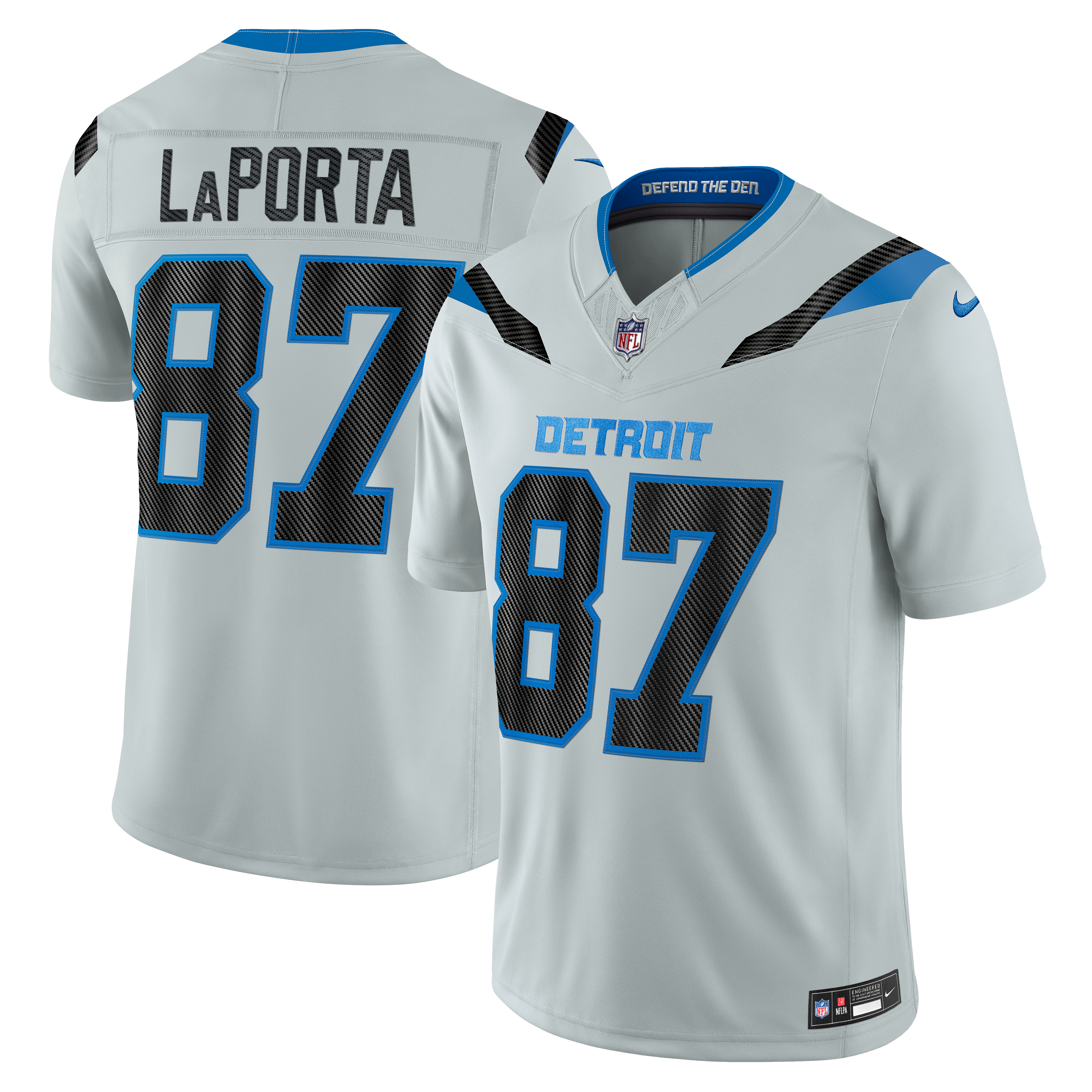 Men's Nike Sam LaPorta Silver Detroit Lions 2026 Rivalries Collection Stitched Limited Jersey