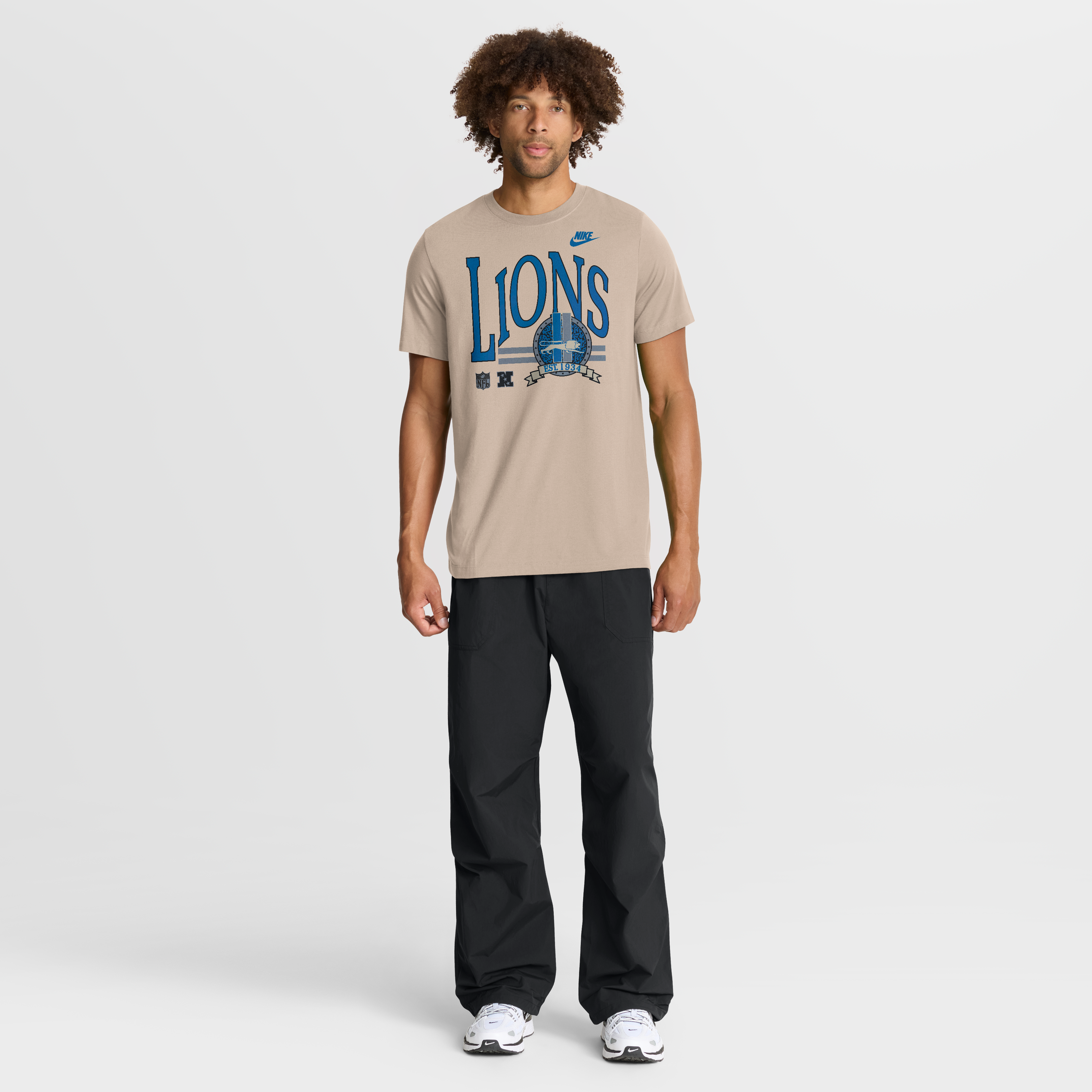 Men's Nike Sand Detroit Lions Rewind Tri-Blend T-Shirt