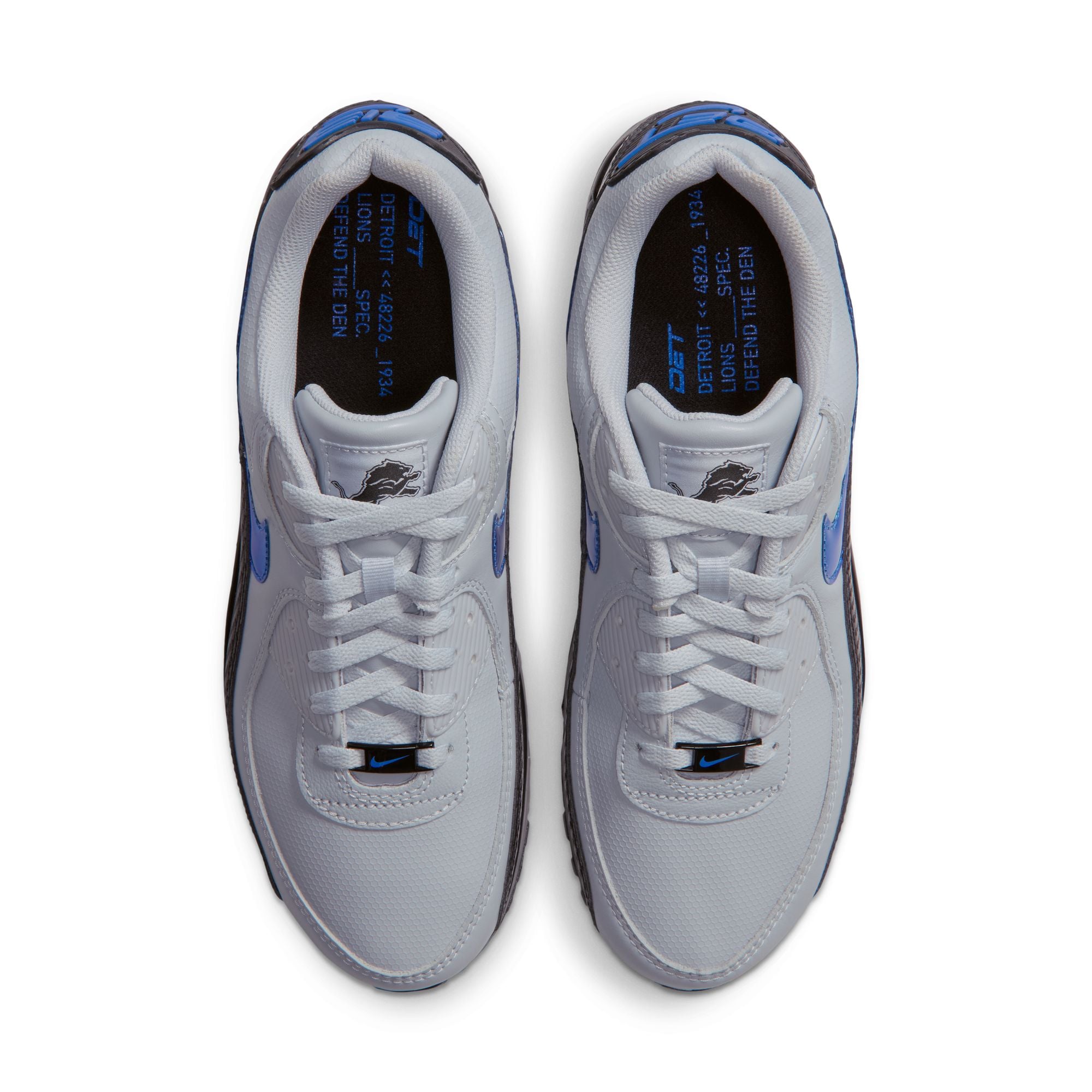 Men's Nike  Silver Detroit Lions 2026 Rivalries Collection Air Max 90 Shoes