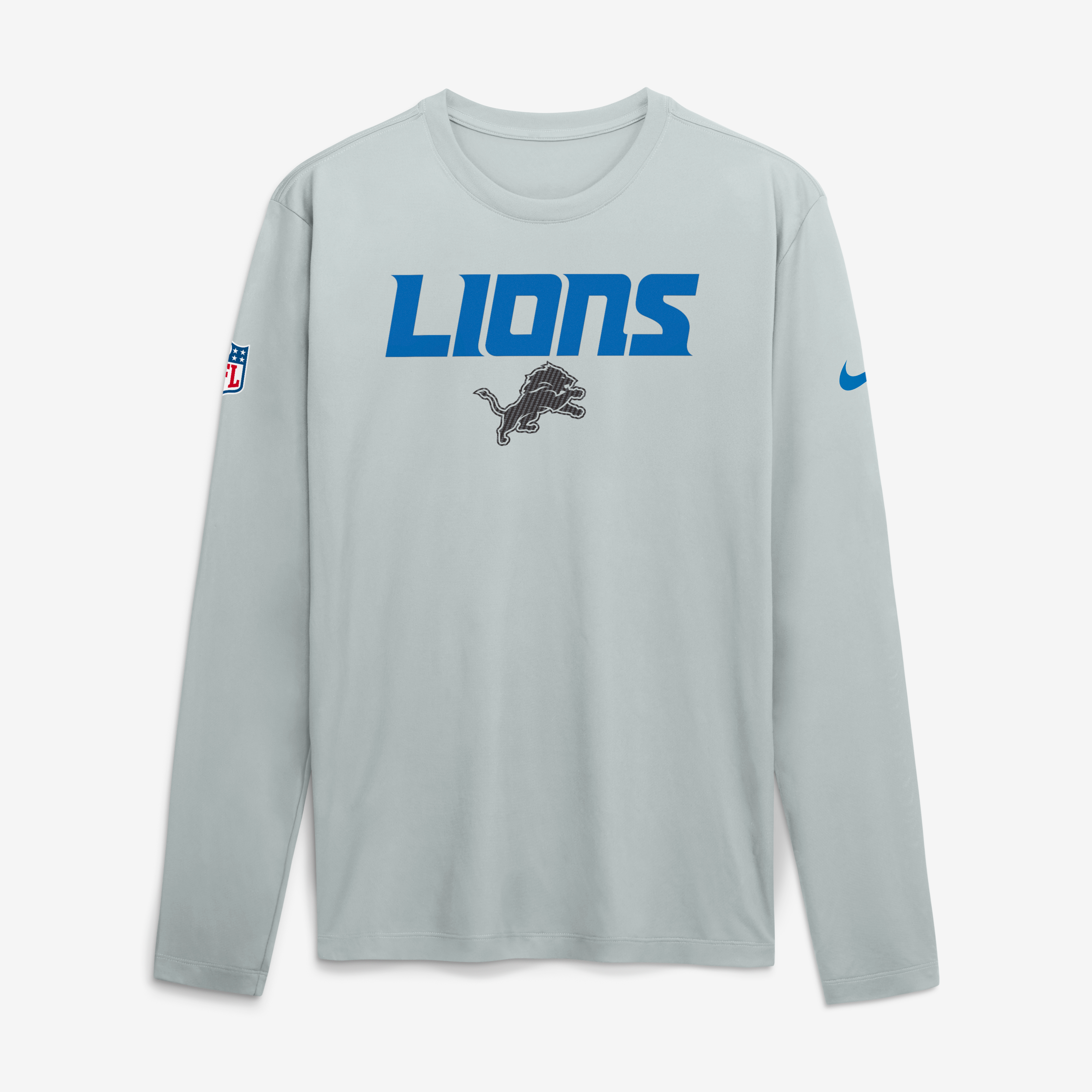 Men's Nike Silver Detroit Lions 2026 Rivalries Collection Sideline Legend Long Sleeve T-Shirt