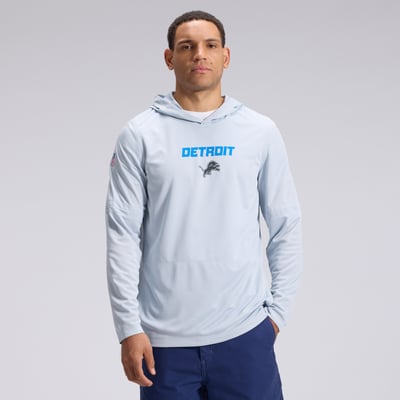  Detroit Lions Nike 2026 Rivalries Collection Sideline Lightweight Hooded Long Sleeve Top - Silver