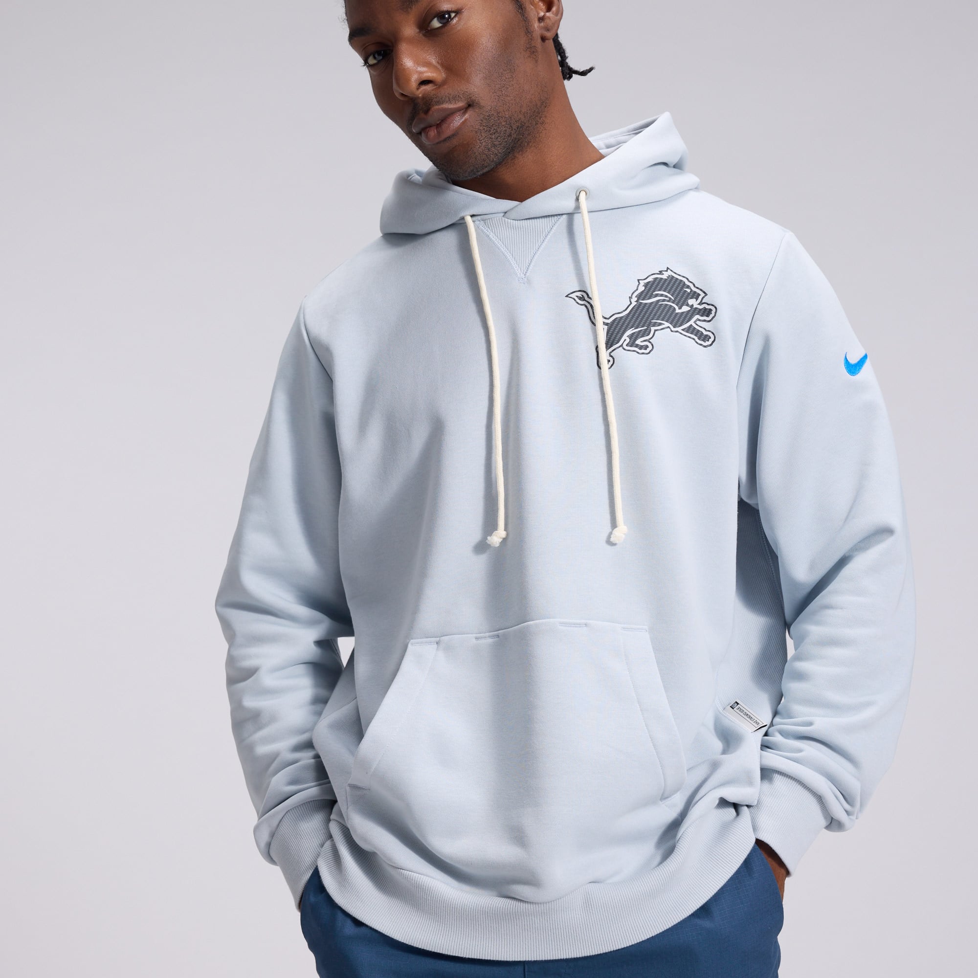 Men's Nike  Silver Detroit Lions 2026 Rivalries Collection Standard Issue Sideline Pullover Hoodie