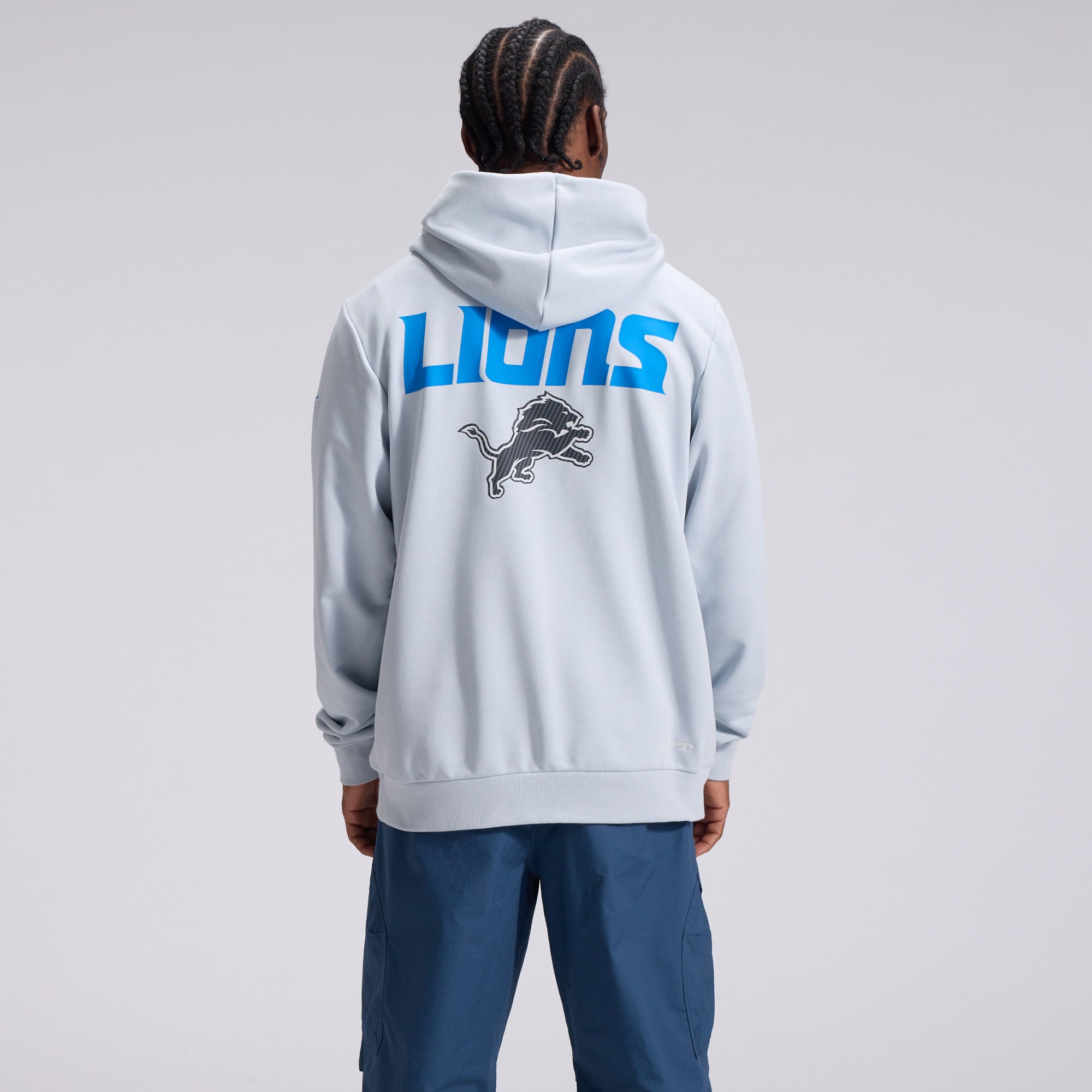 Men's Nike  Silver Detroit Lions 2026 Rivalries Collection Standard Issue Sideline Pullover Hoodie