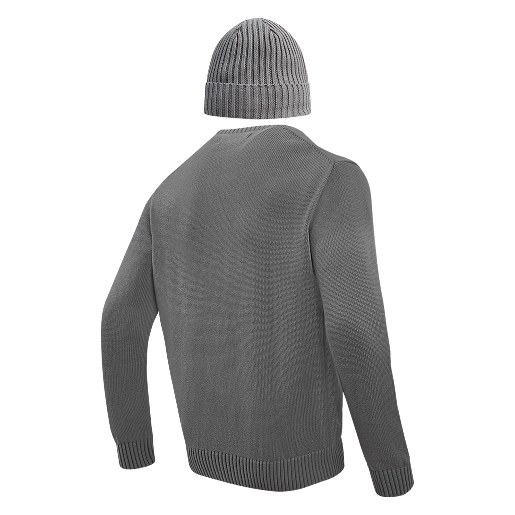 Men's Pro Standard Gray Detroit Lions Crewneck Pullover Sweater & Cuffed Knit Hat Box Gift Set