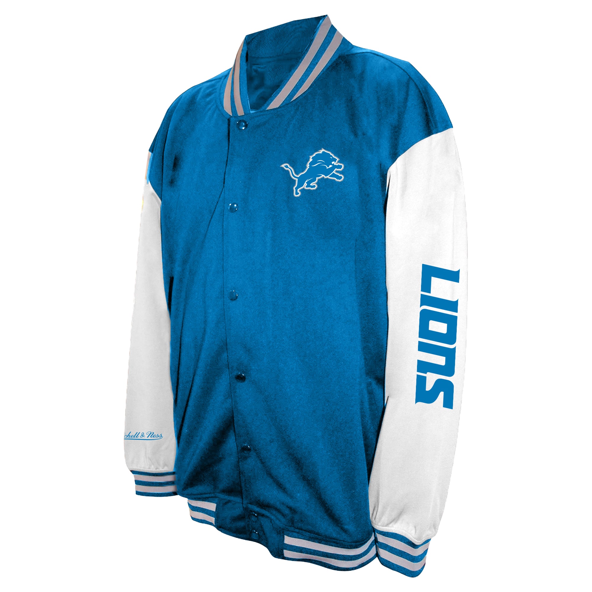 Veste universitaire à boutons-pression bleus Detroit Lions pour homme, grandes tailles