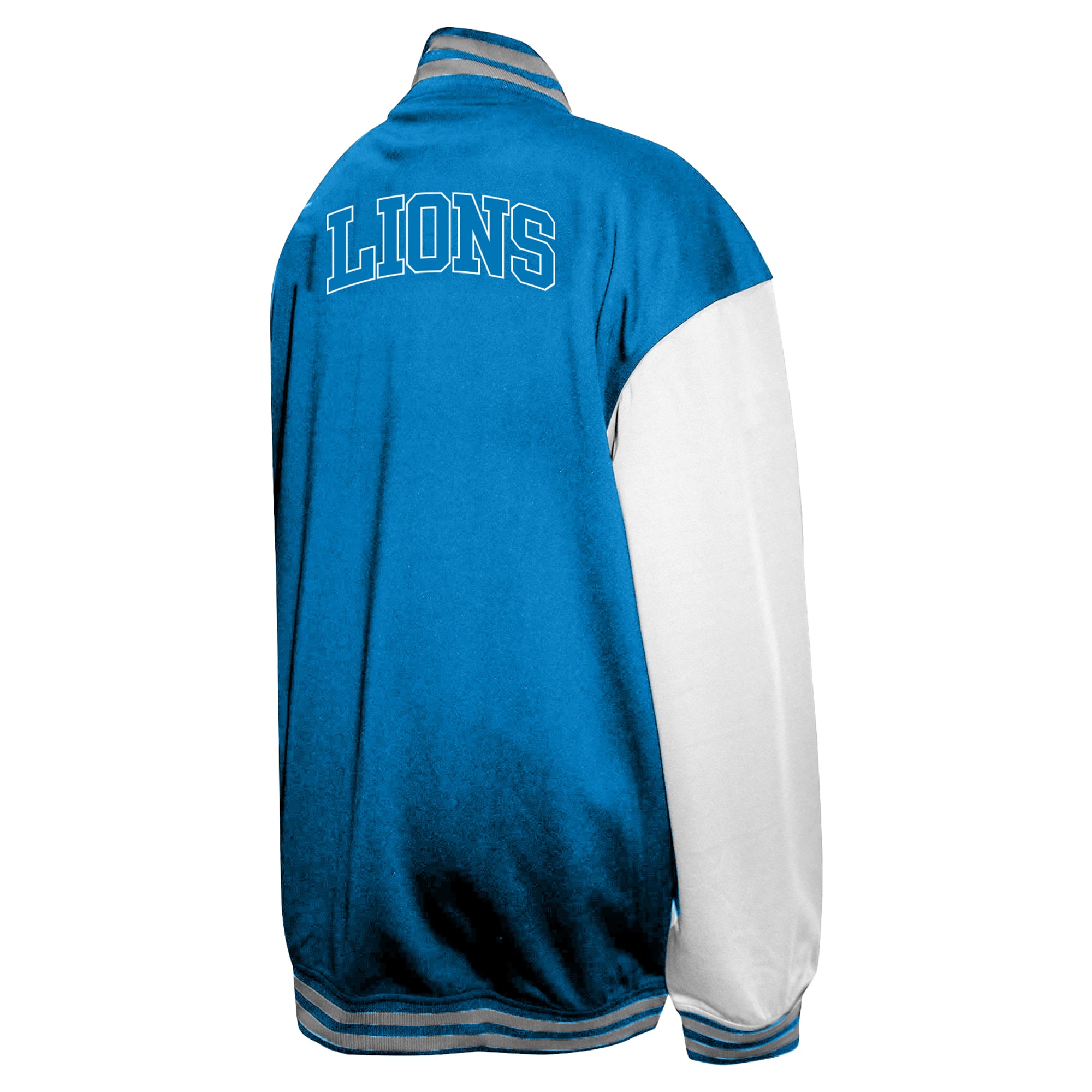 Veste universitaire à boutons-pression bleus Detroit Lions pour homme, grandes tailles