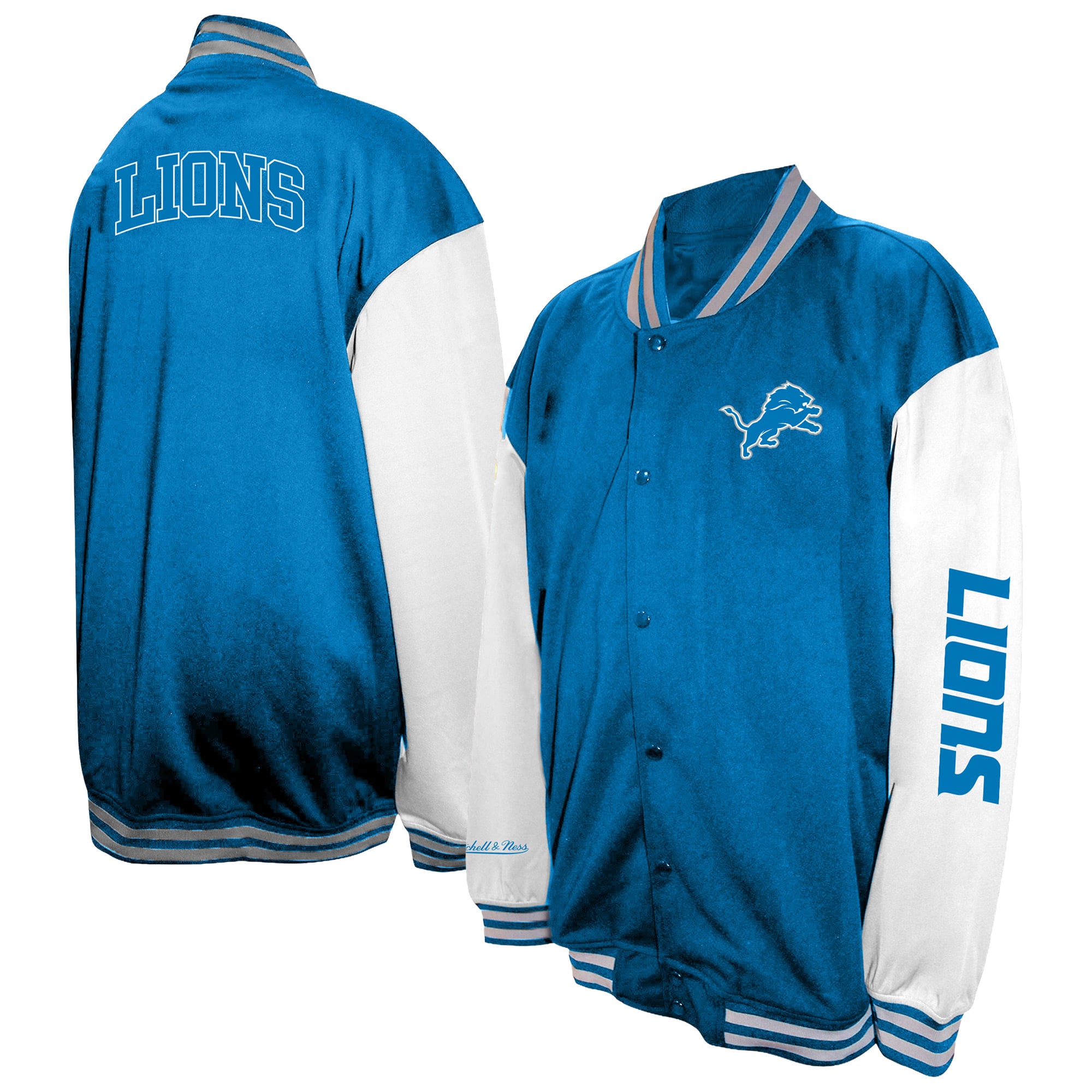 Men's Profile Blue Detroit Lions Big & Tall Full-Snap Varsity Jacket