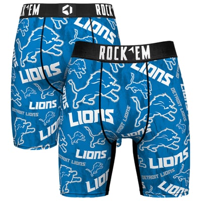  Detroit Lions Rock Em Logo Boxer Briefs - Blue
