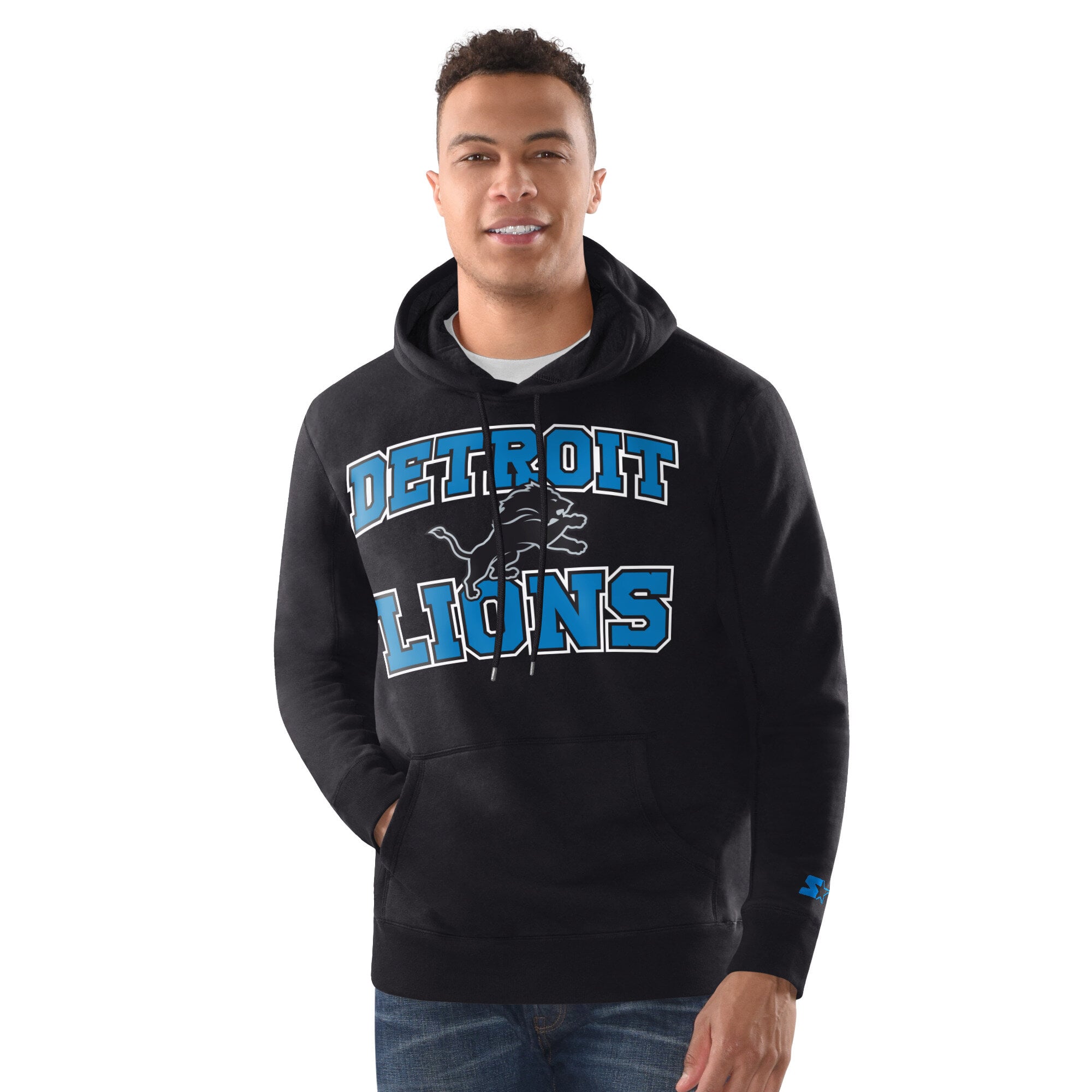 Ensemble sweat à capuche et bonnet revers Starter Detroit Lions noirs pour homme