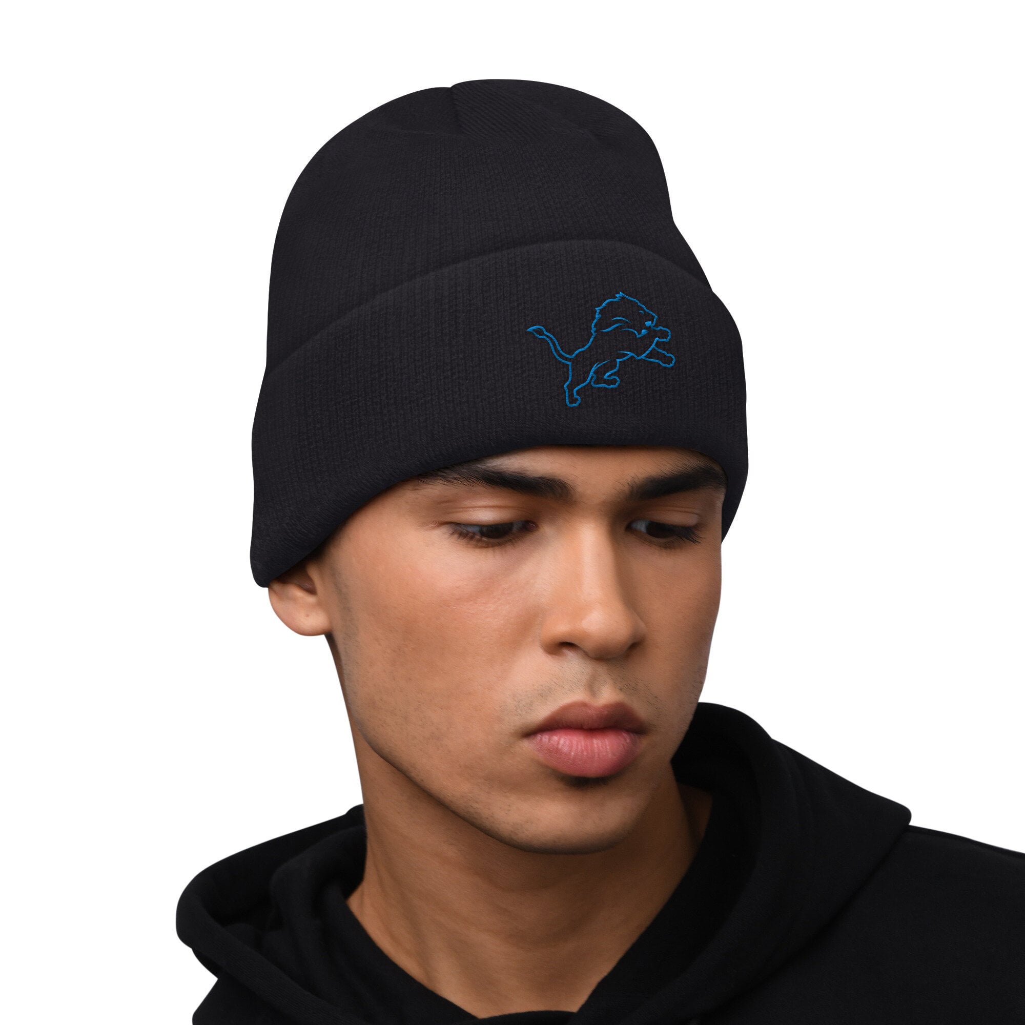 Ensemble sweat à capuche et bonnet revers Starter Detroit Lions noirs pour homme