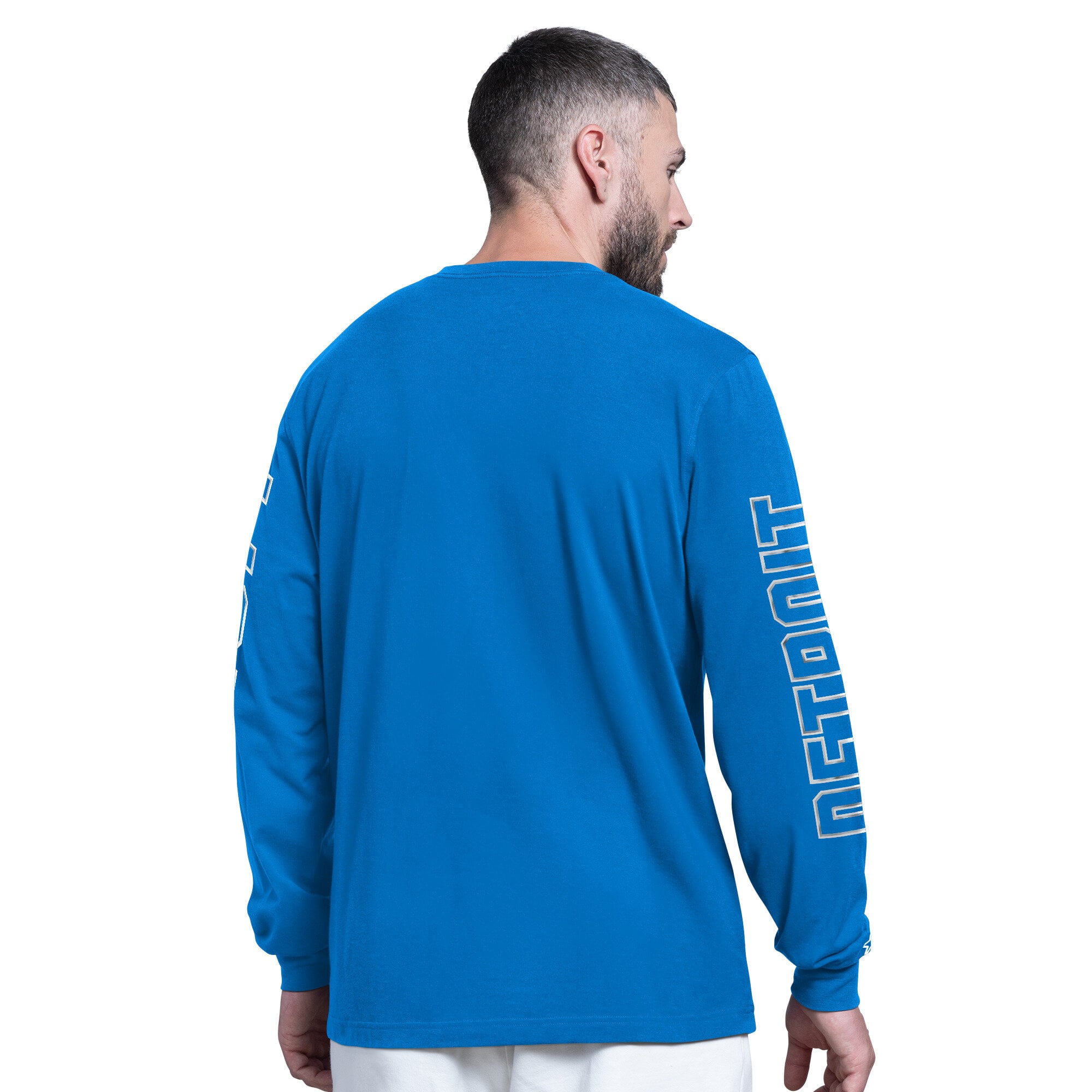 T-shirt à manches longues Starter Blue Detroit Lions Clutch Hit II pour homme