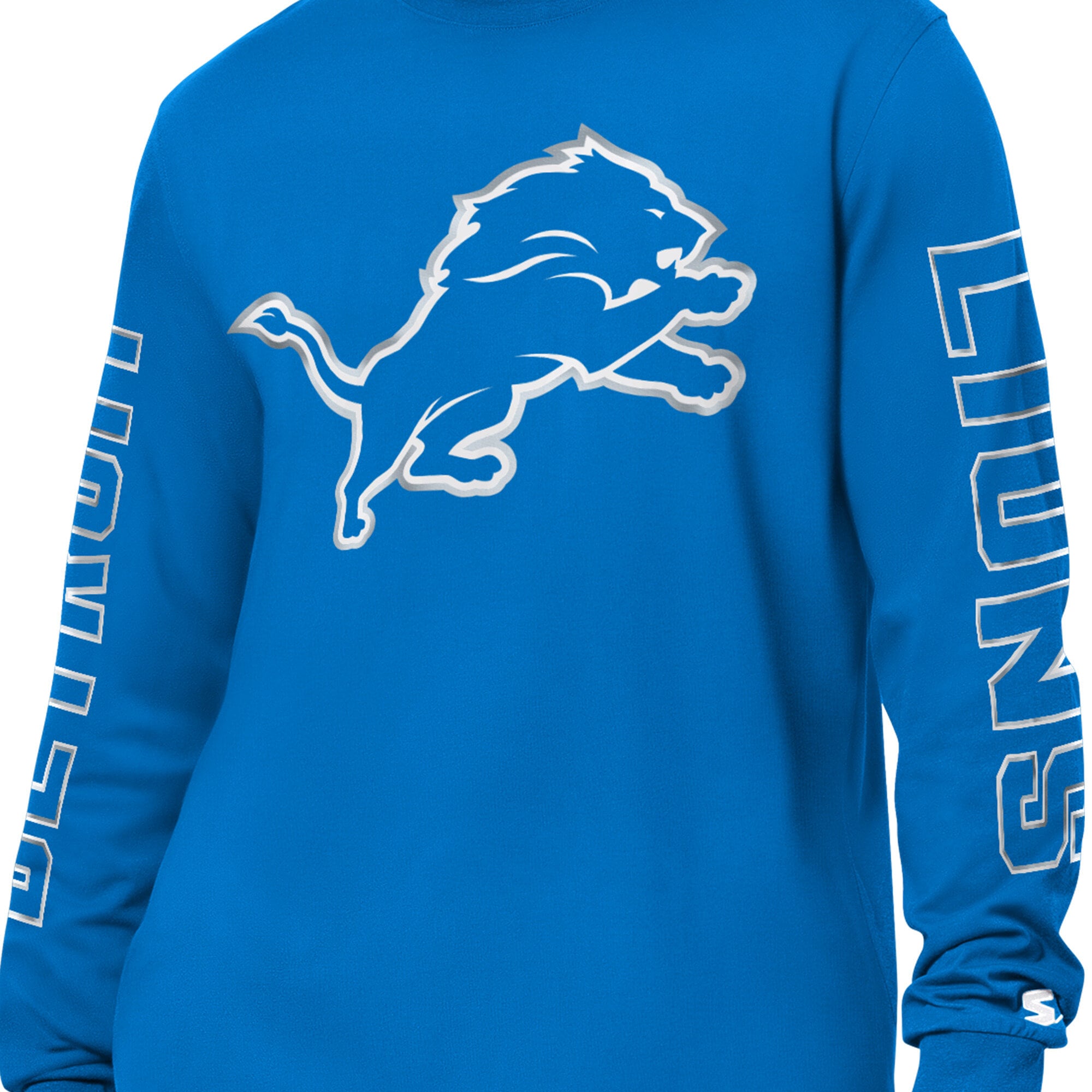 T-shirt à manches longues Starter Blue Detroit Lions Clutch Hit II pour homme