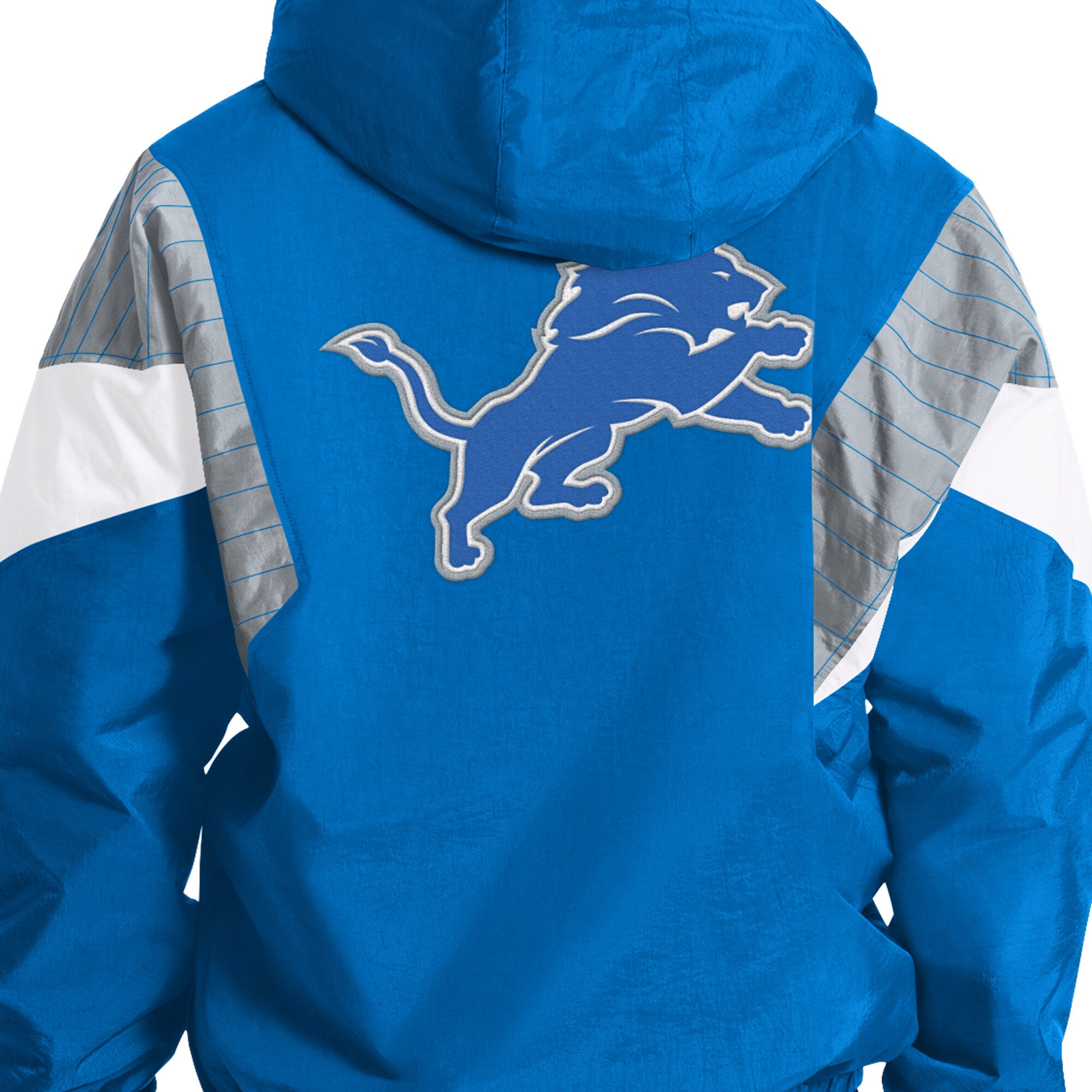 Veste à capuche demi-zip Starter bleue Detroit Lions pour homme